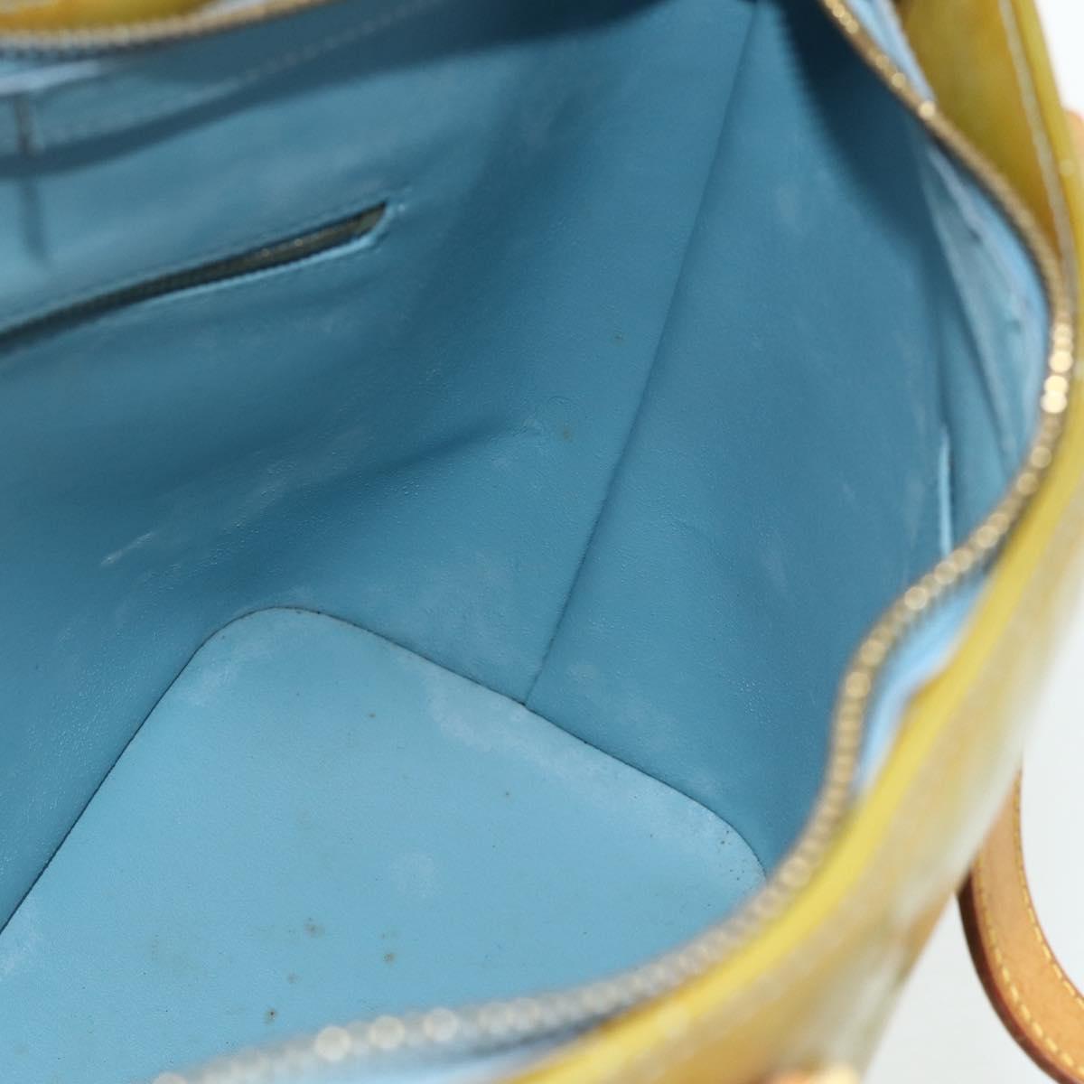 LOUIS VUITTON Monogram Vernis Houston Hand Bag Baby Blue M91005 LV Auth 178479