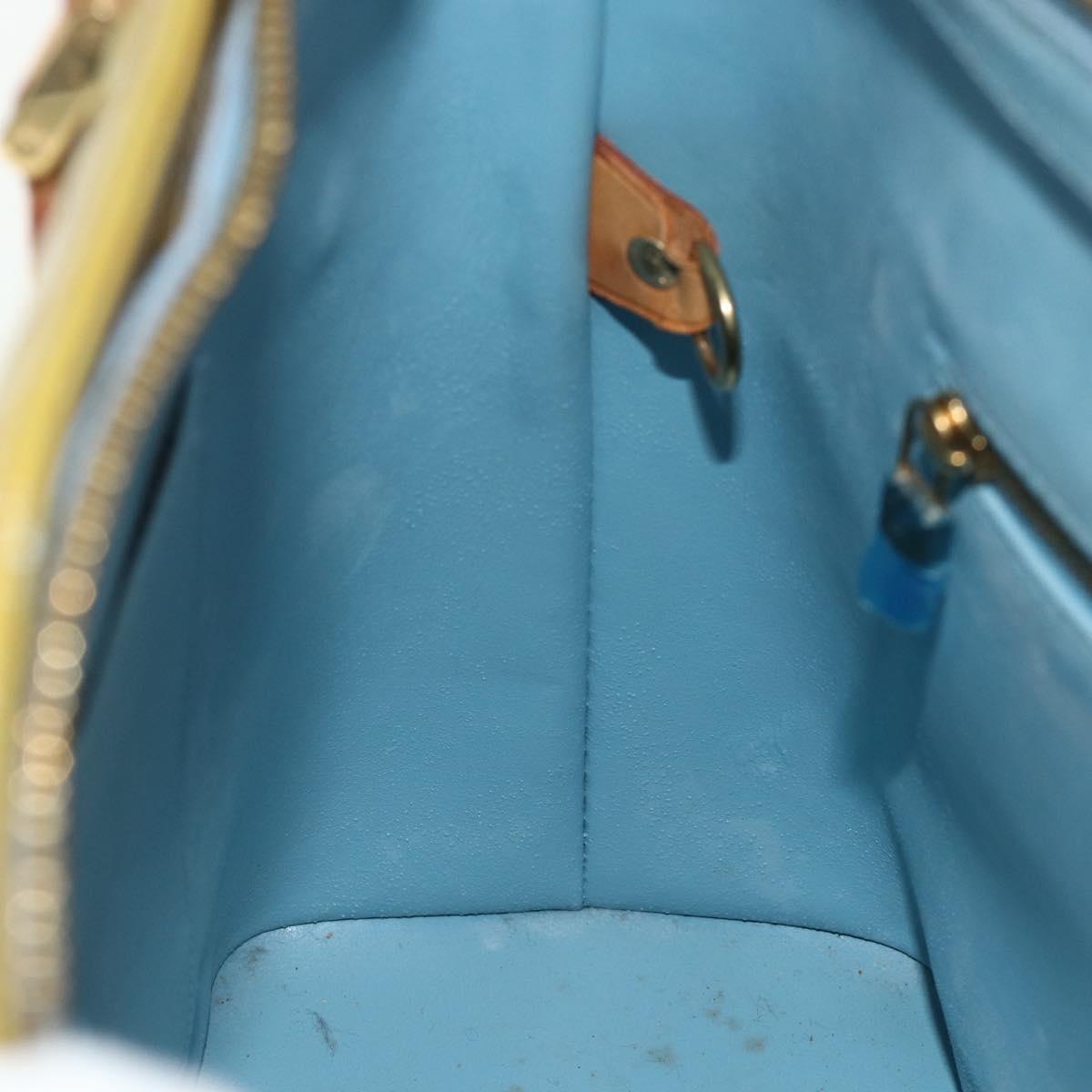 LOUIS VUITTON Monogram Vernis Houston Hand Bag Baby Blue M91005 LV Auth 178479
