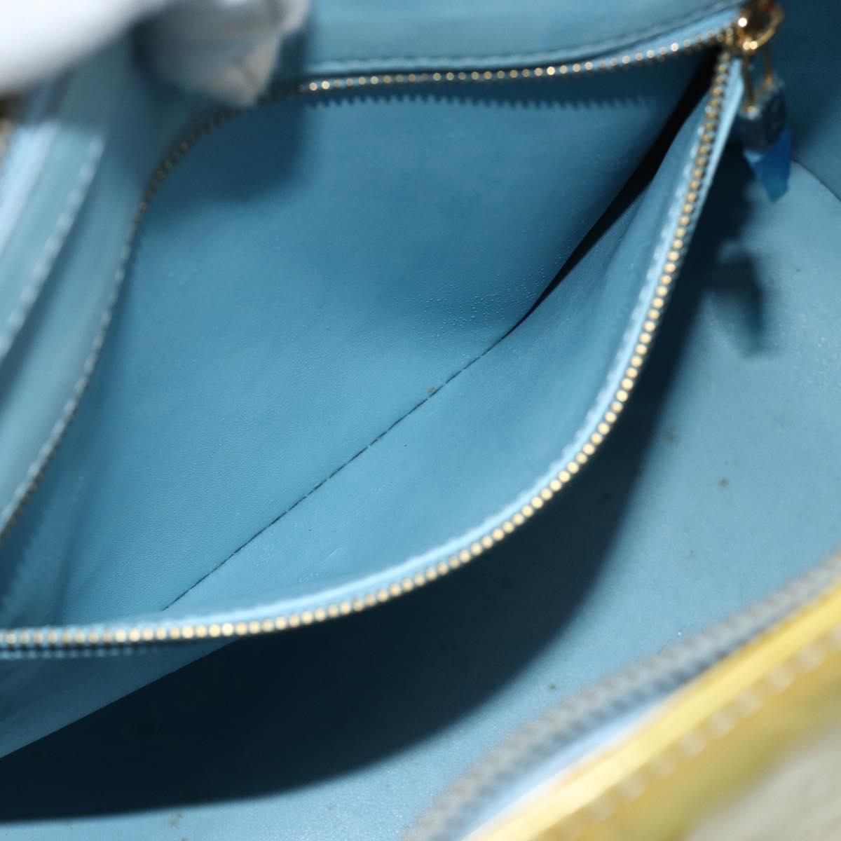 LOUIS VUITTON Monogram Vernis Houston Hand Bag Baby Blue M91005 LV Auth 178479