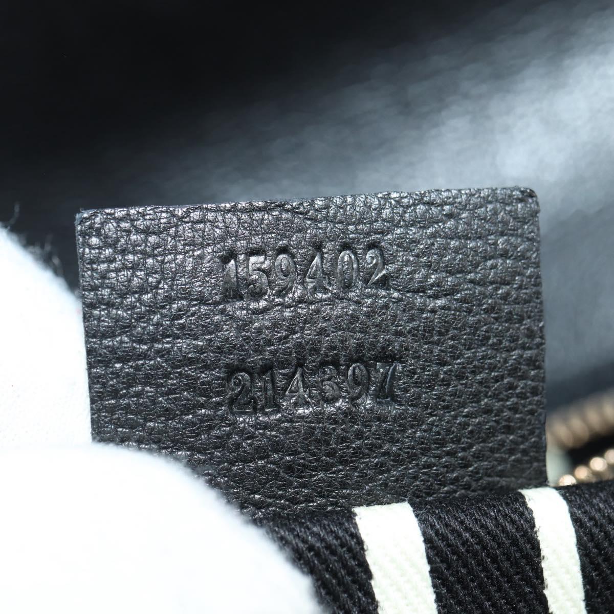 GUCCI Horsebit Shoulder Bag Leather Black Gold 159402 Auth 178489SAV