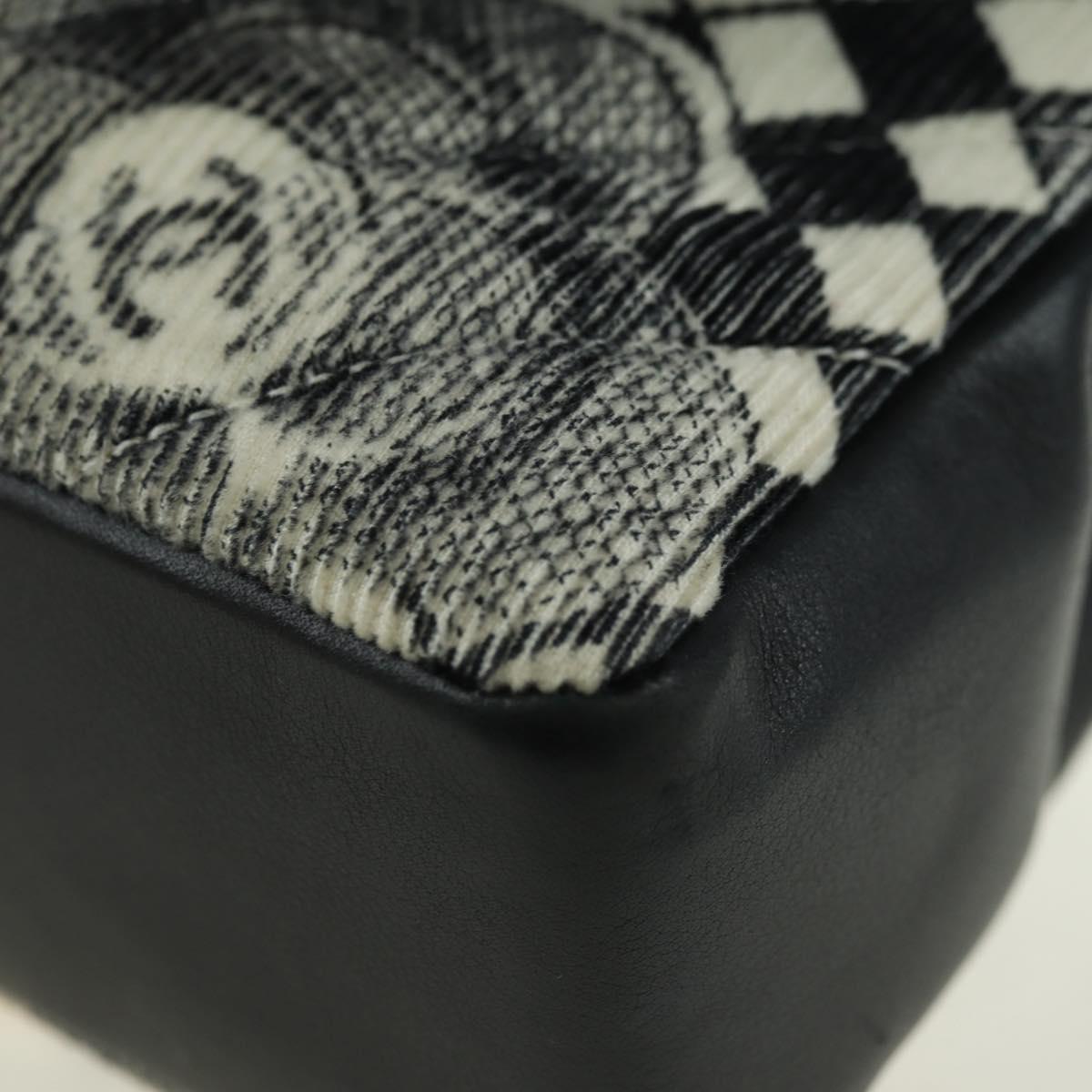 CHANEL Matelasse 25 Chain Shoulder Bag Corduroy White Gold CC Auth 178492SAM