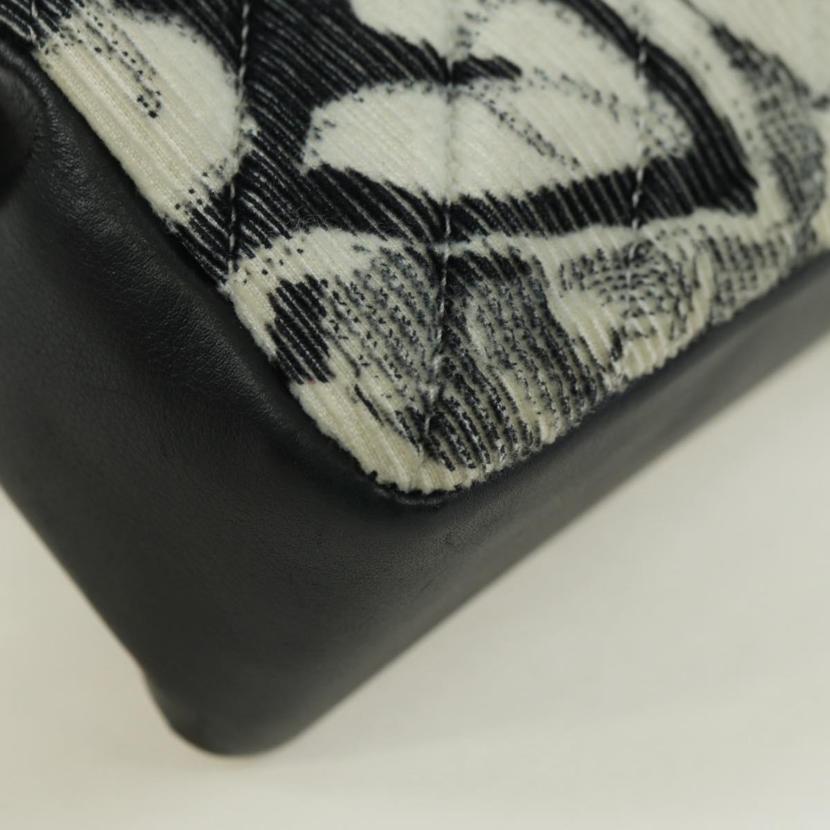 CHANEL Matelasse 25 Chain Shoulder Bag Corduroy White Gold CC Auth 178492SAM