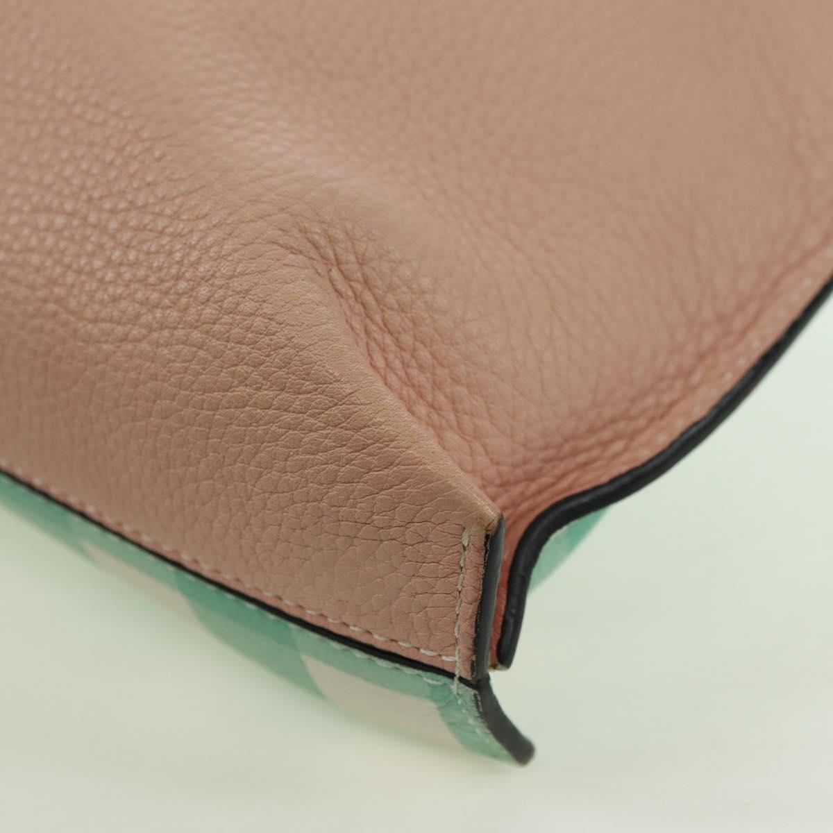 LOEWE Shoulder Bag Leather Pink Silver Auth 178498M