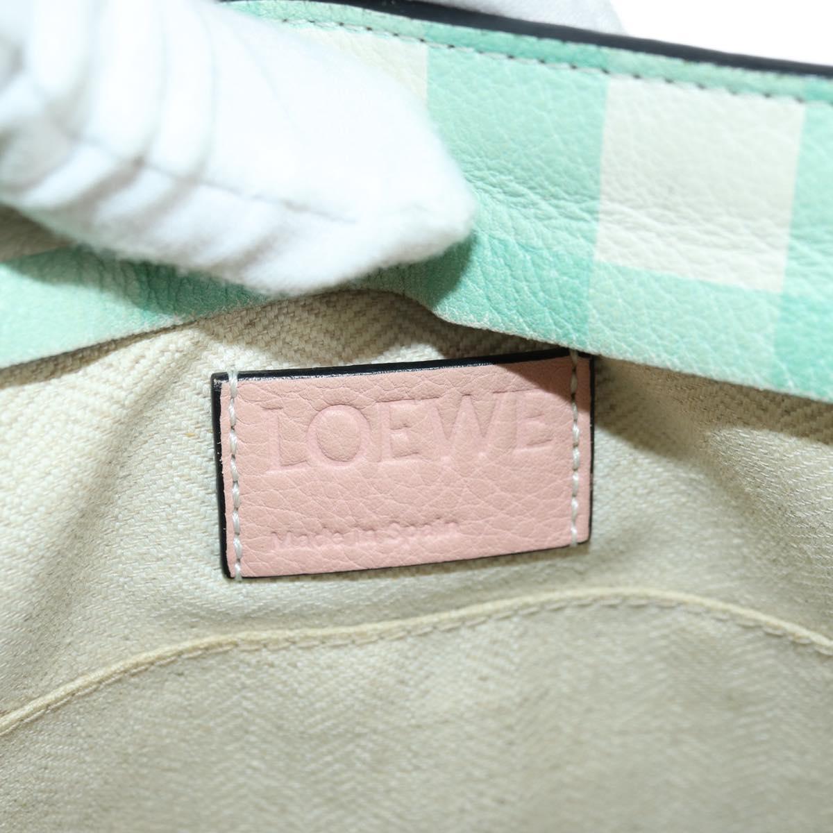 LOEWE Shoulder Bag Leather Pink Silver Auth 178498M