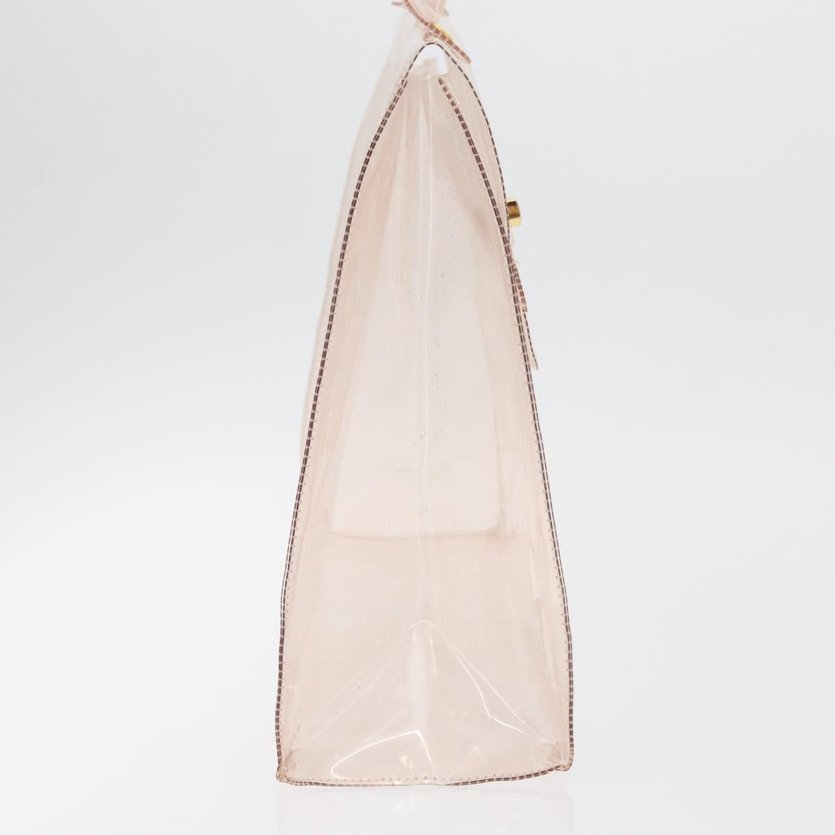 HERMES Vinyl Kelly Hand Bag Vinyl Clear Auth 178501
