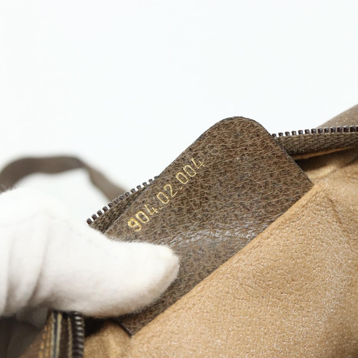 GUCCI GG Supreme Web Sherry Line Bag PVC Beige Gold 904 02 004 Auth 178513