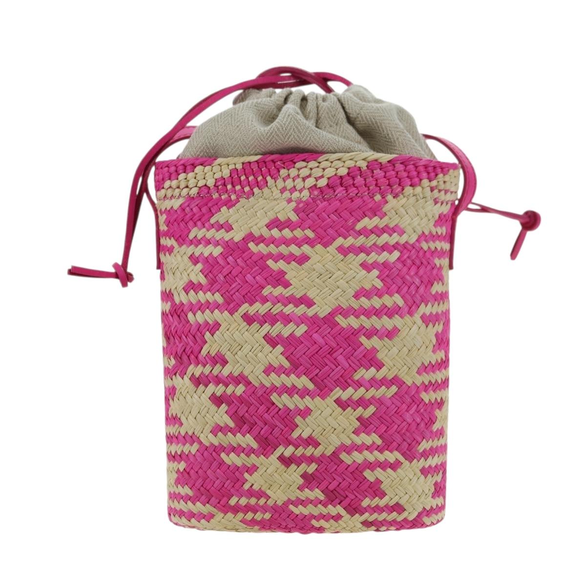 LOEWE Anagram Shoulder Bag Raffia Pink Auth 178517SAM