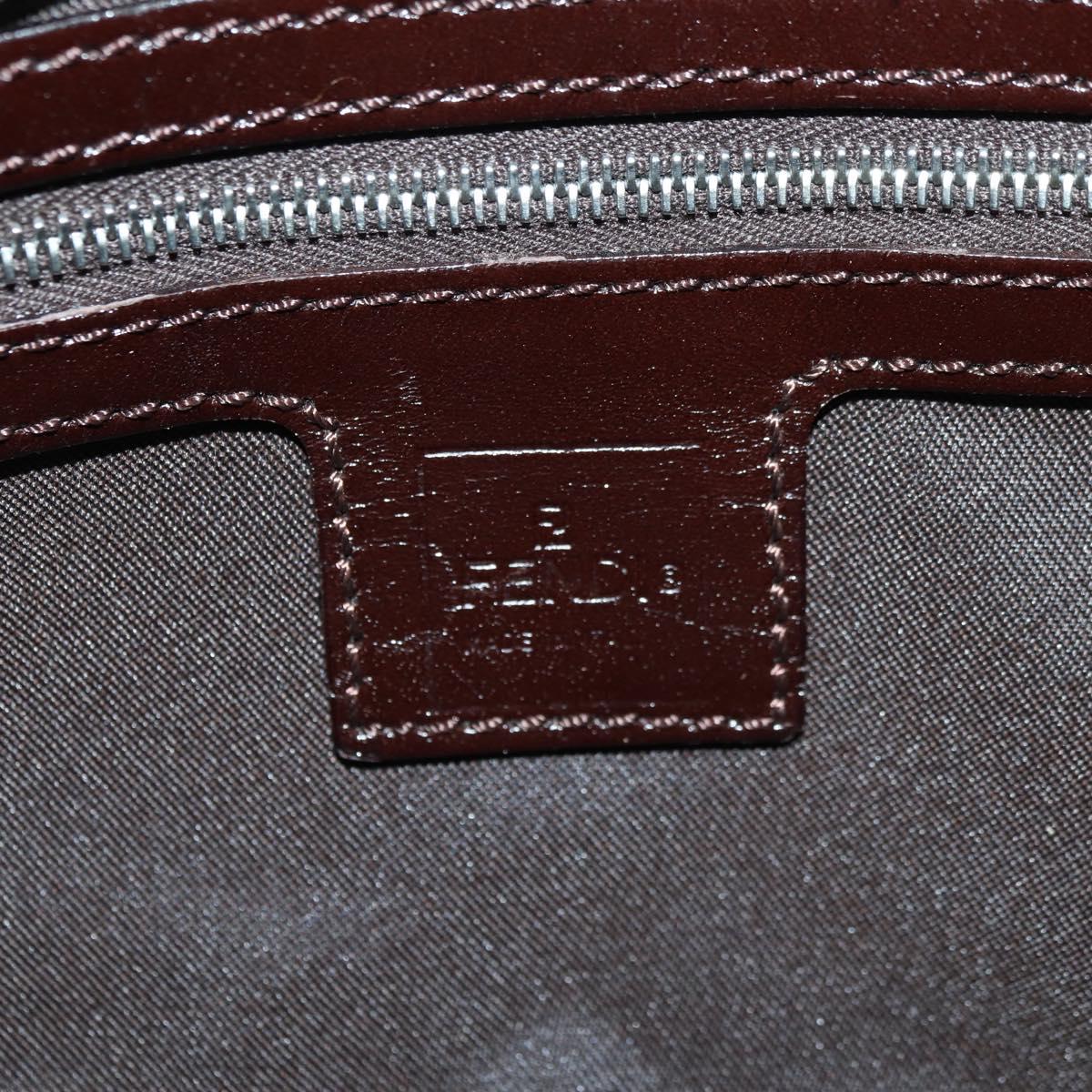 FENDI Zucca Canvas Mamma Baguette Shoulder Bag Black Brown Auth 178519SAV