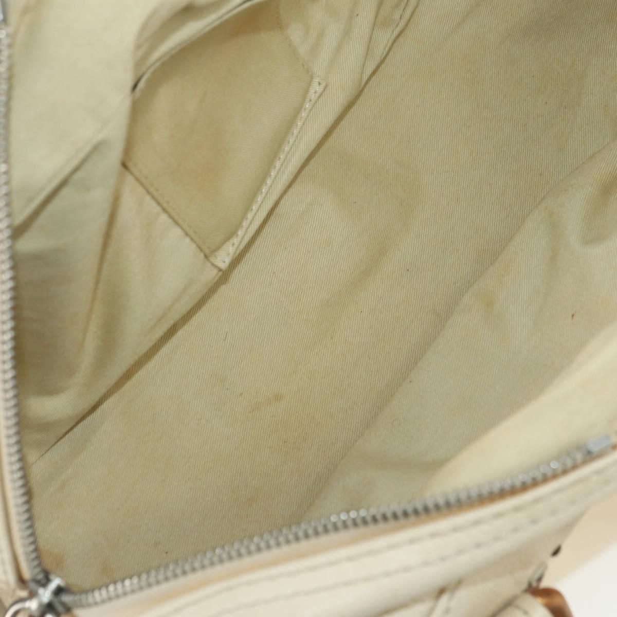 Chloe Paddington Hand Bag Leather White Silver Auth 178520V
