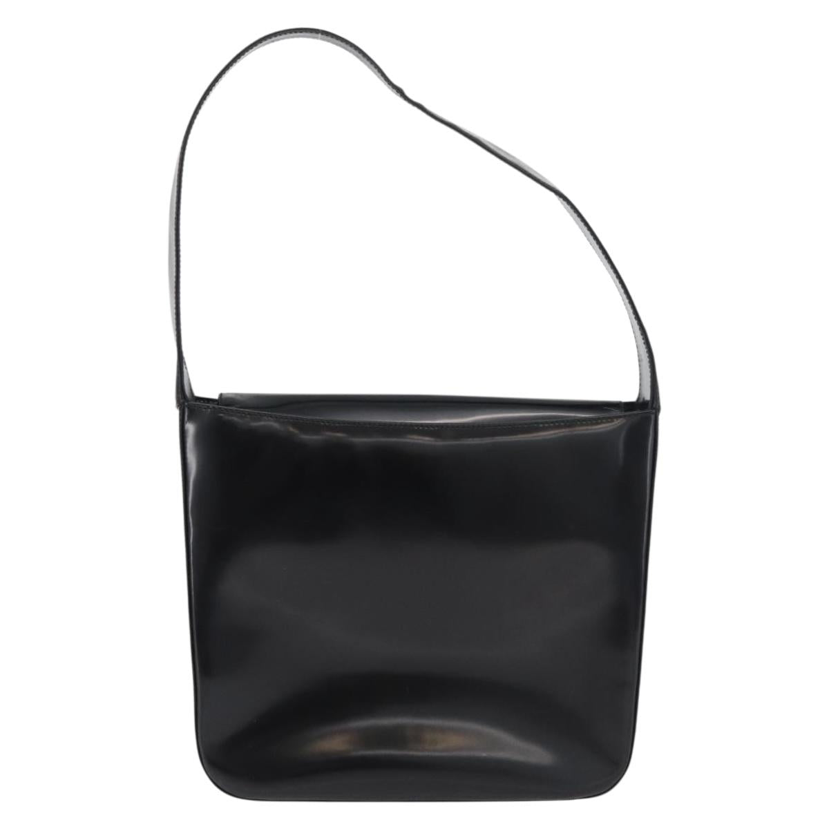 GUCCI Soho Shoulder Bag Patent leather Black Silver 000 0506 Auth 178524
