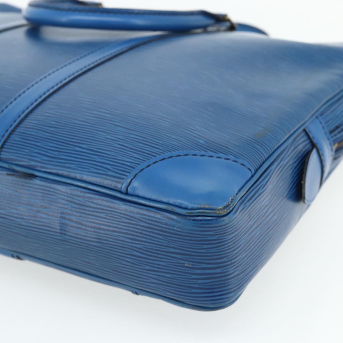 LOUIS VUITTON Epi Porte Documents Voyage Business Bag Blue M41144 LV Auth 178528
