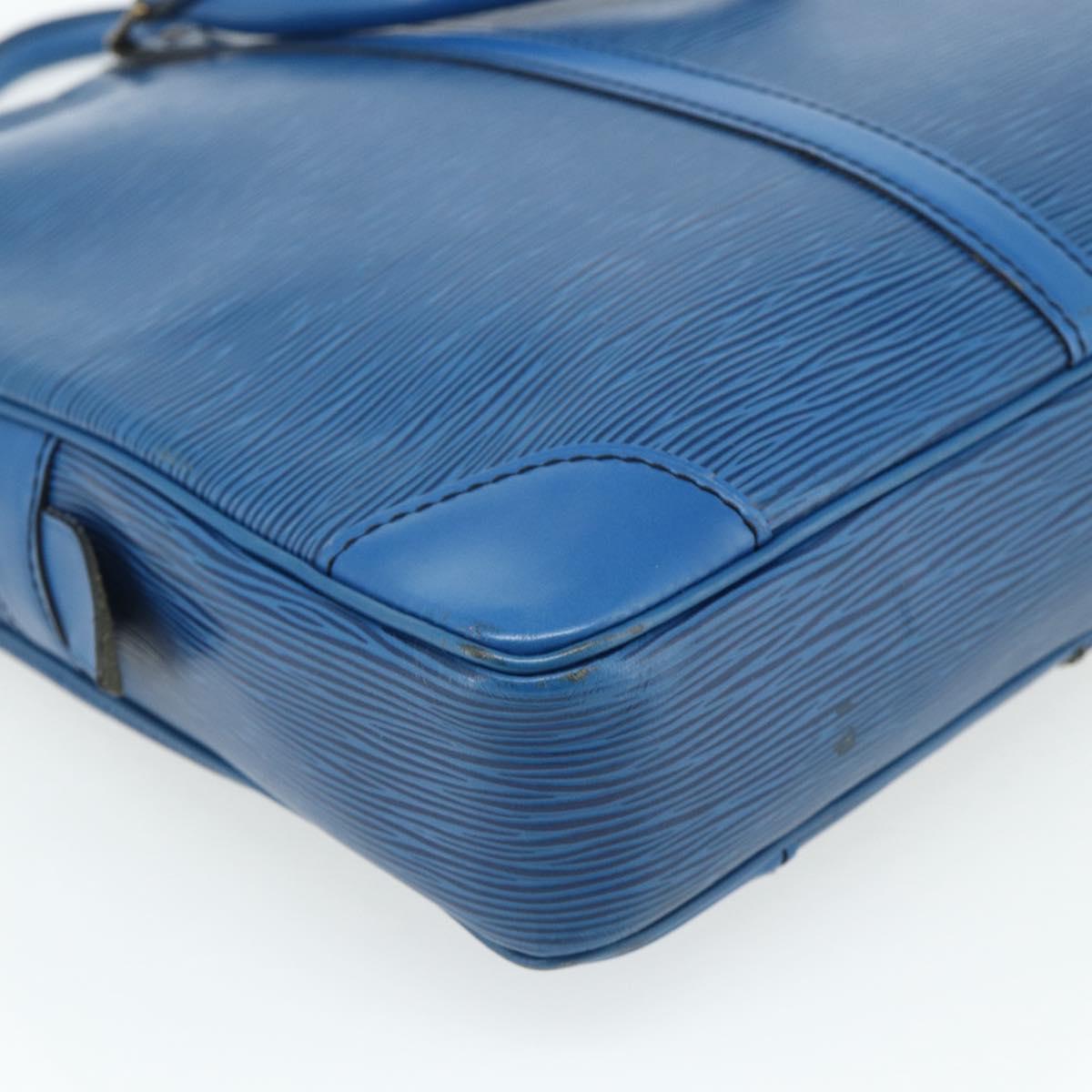 LOUIS VUITTON Epi Porte Documents Voyage Business Bag Blue M41144 LV Auth 178528