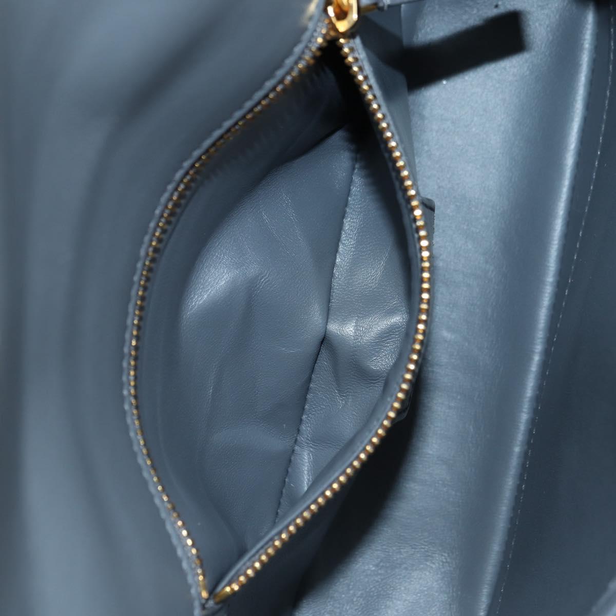 Christian Dior Caro Chain Shoulder Bag Canvas Gray Gold Auth 178529SAM