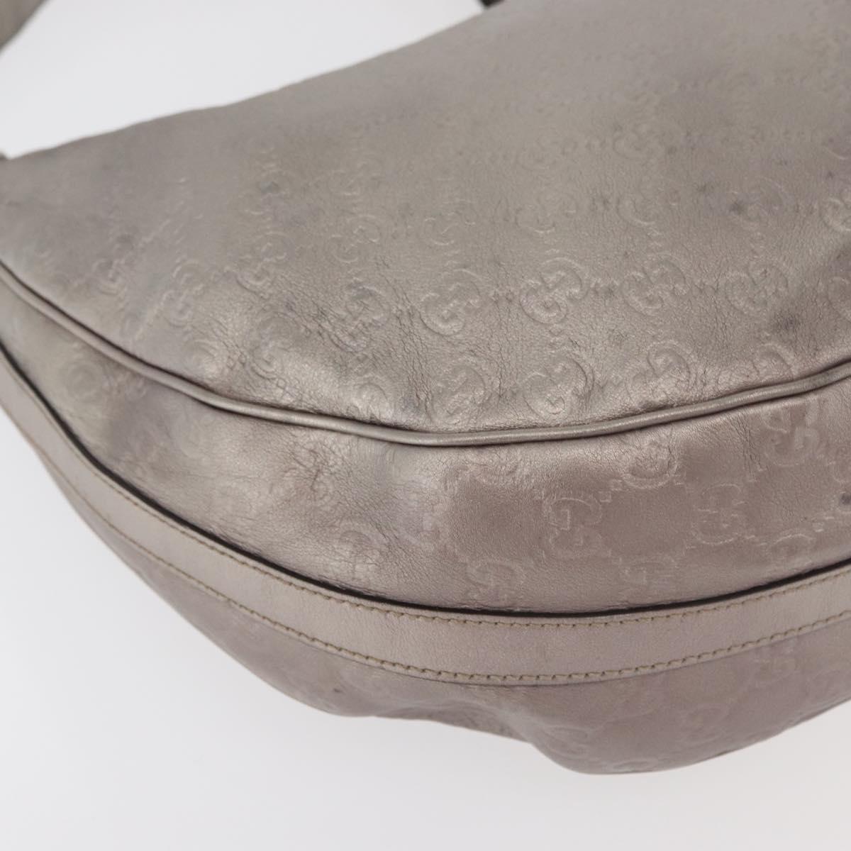 GUCCI GG Canvas GG Twin Guccissima Bag Leather Silver 232962 Auth 178533V