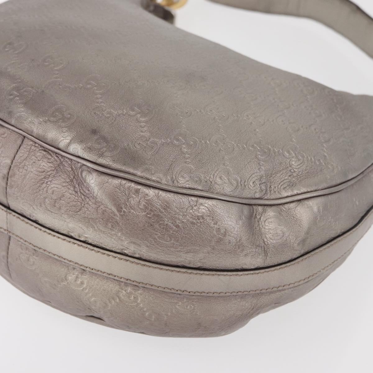 GUCCI GG Canvas GG Twin Guccissima Bag Leather Silver 232962 Auth 178533V