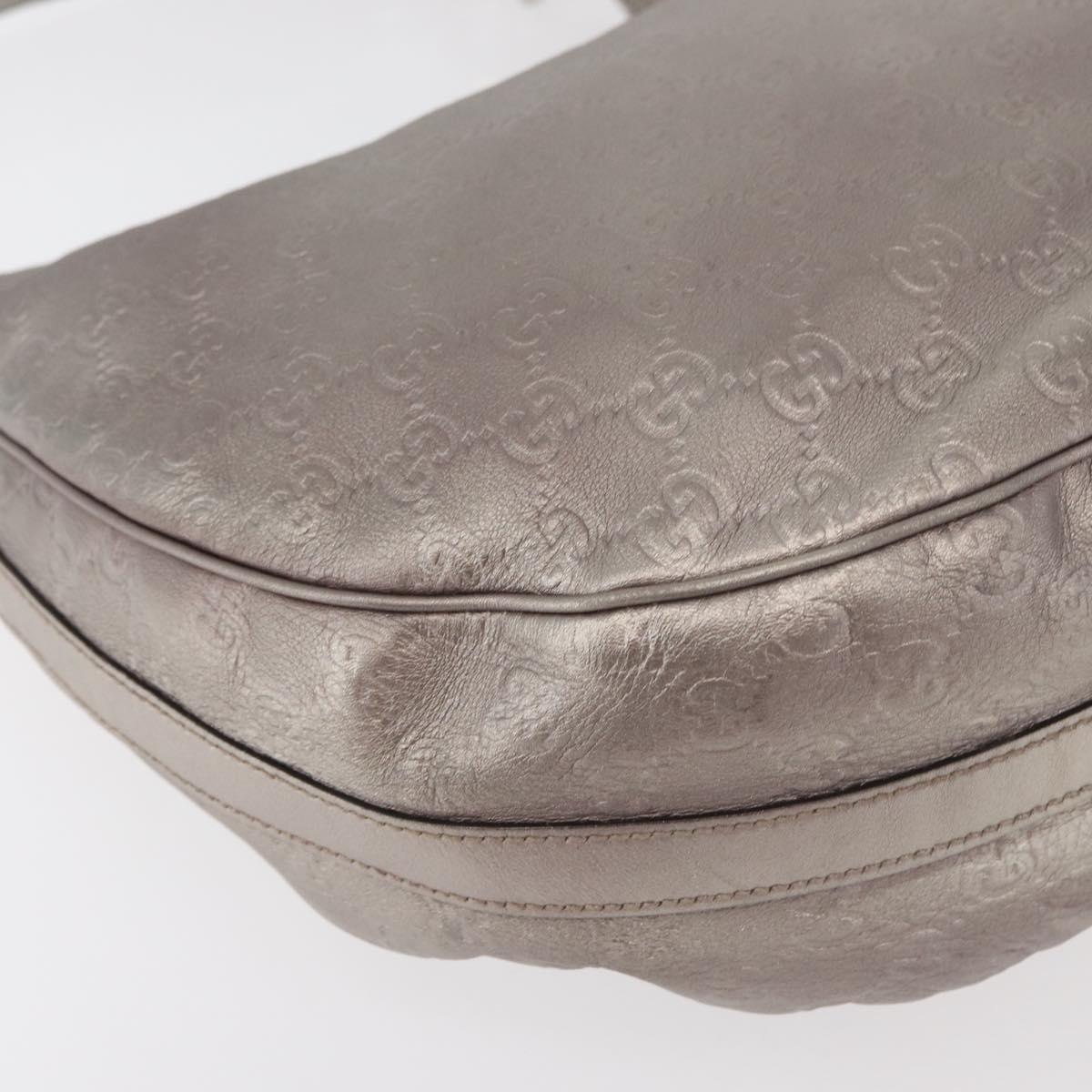 GUCCI GG Canvas GG Twin Guccissima Bag Leather Silver 232962 Auth 178533V