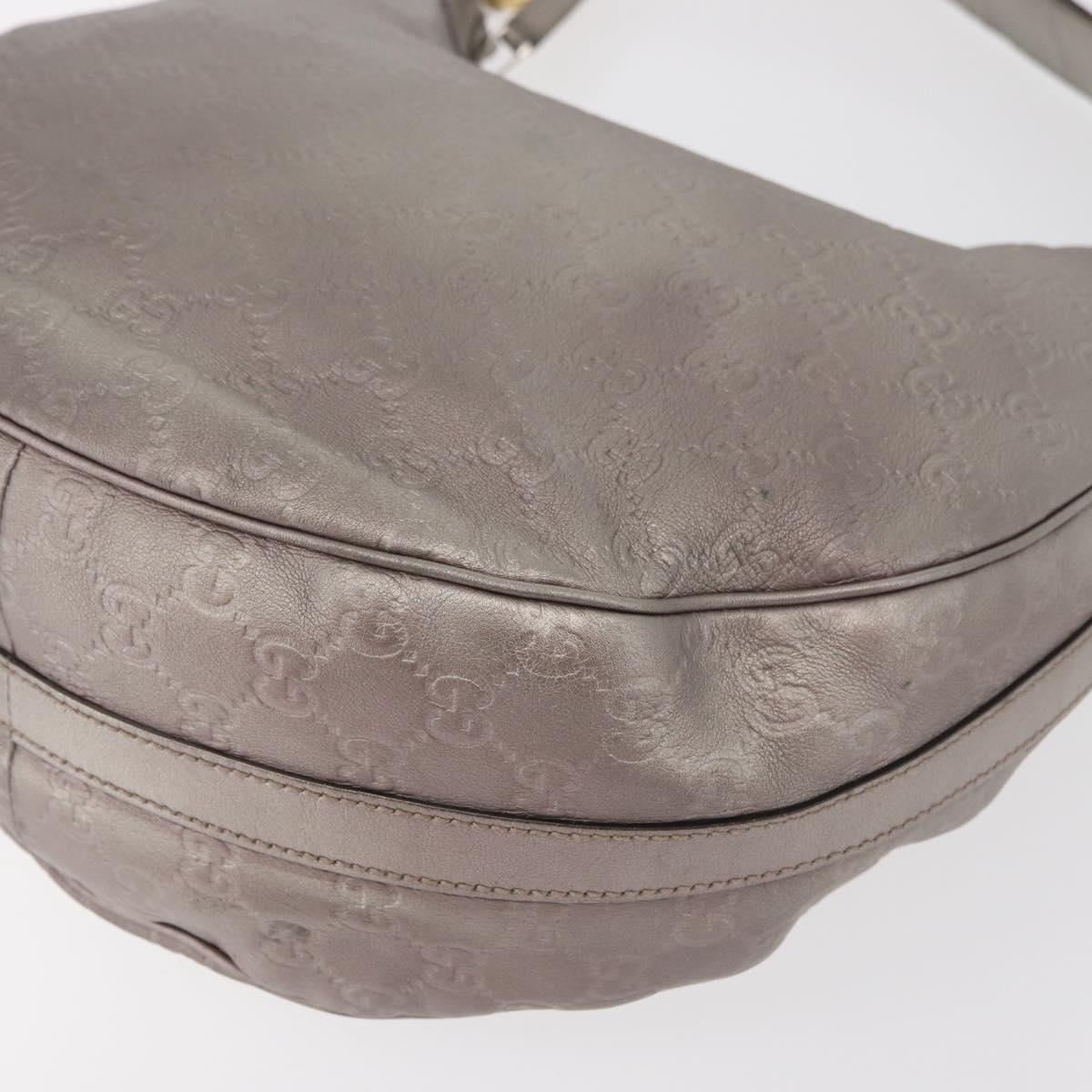 GUCCI GG Canvas GG Twin Guccissima Bag Leather Silver 232962 Auth 178533V