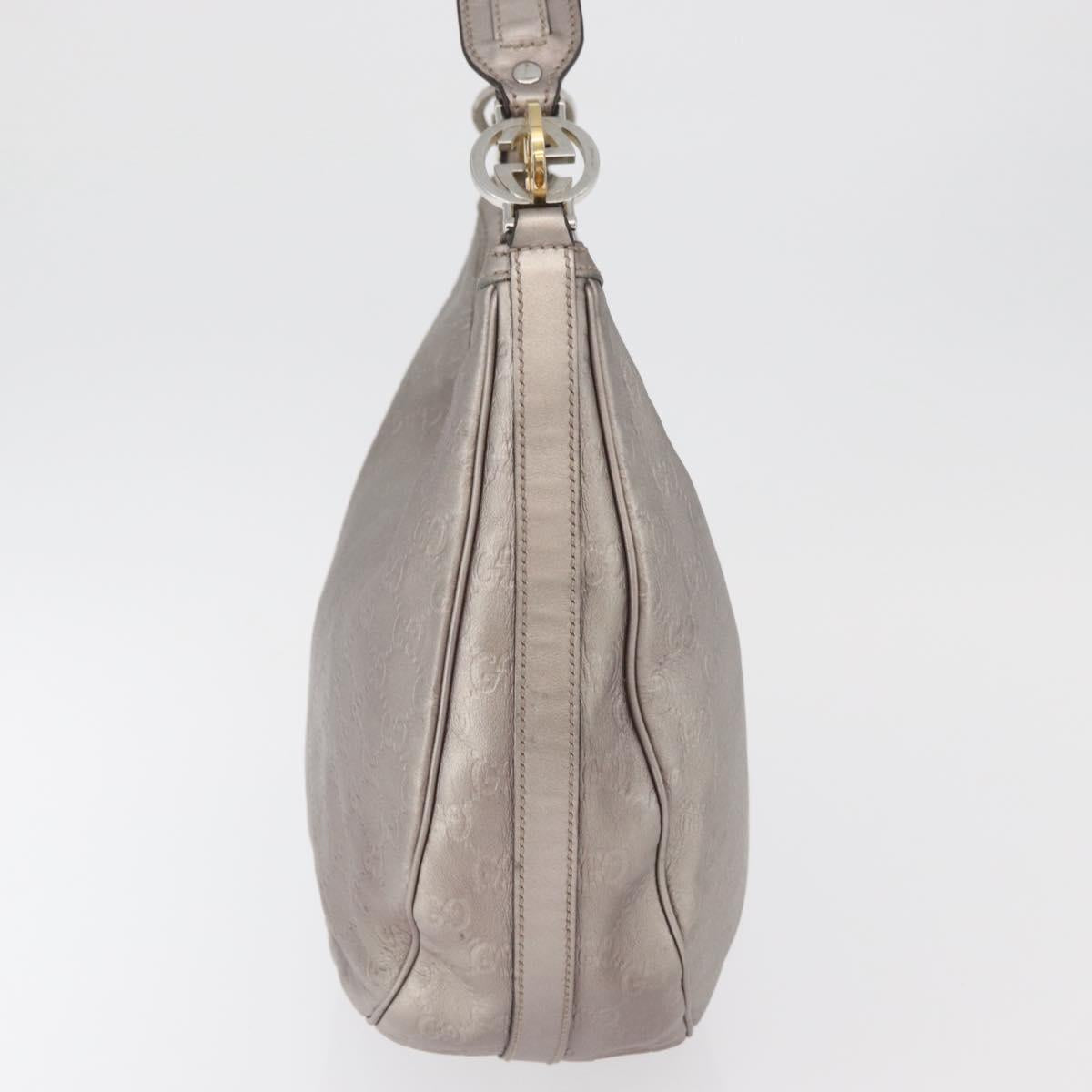 GUCCI GG Canvas GG Twin Guccissima Bag Leather Silver 232962 Auth 178533V