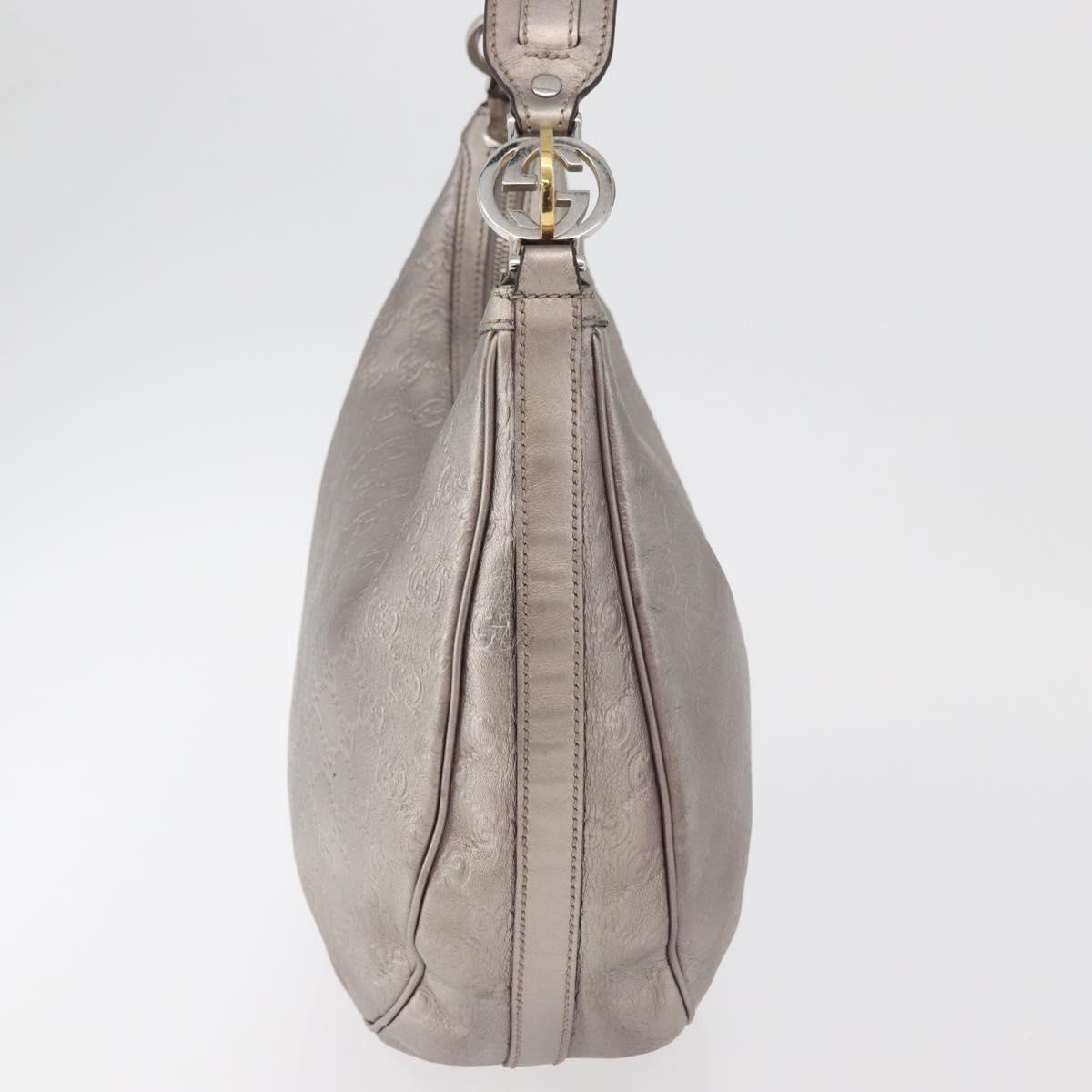 GUCCI GG Canvas GG Twin Guccissima Bag Leather Silver 232962 Auth 178533V