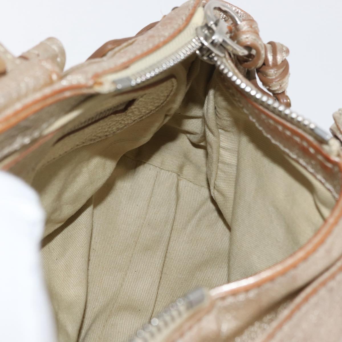 Chloe Paddington Hand Bag Leather Gold Silver Auth 178535A