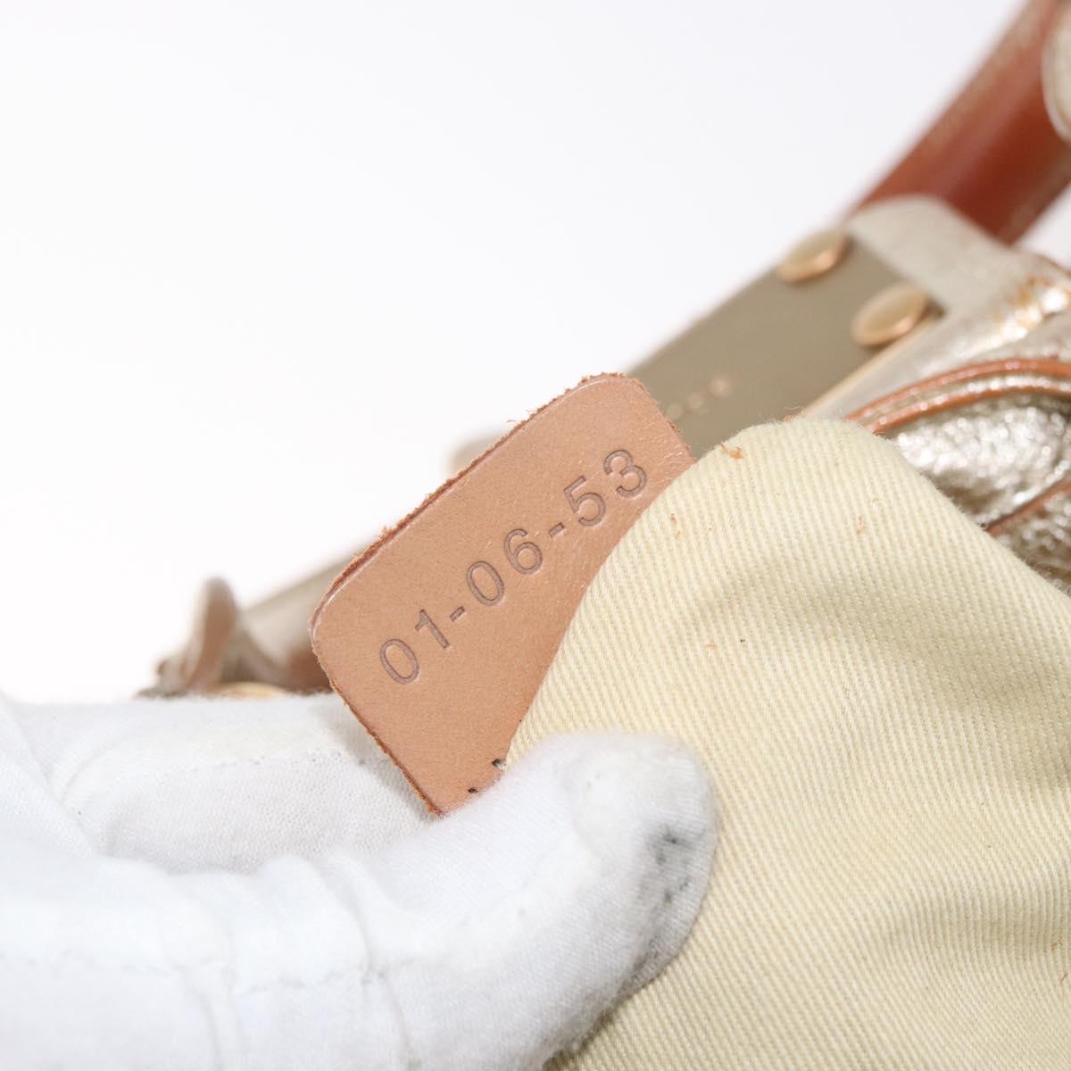 Chloe Paddington Hand Bag Leather Gold Silver Auth 178535A
