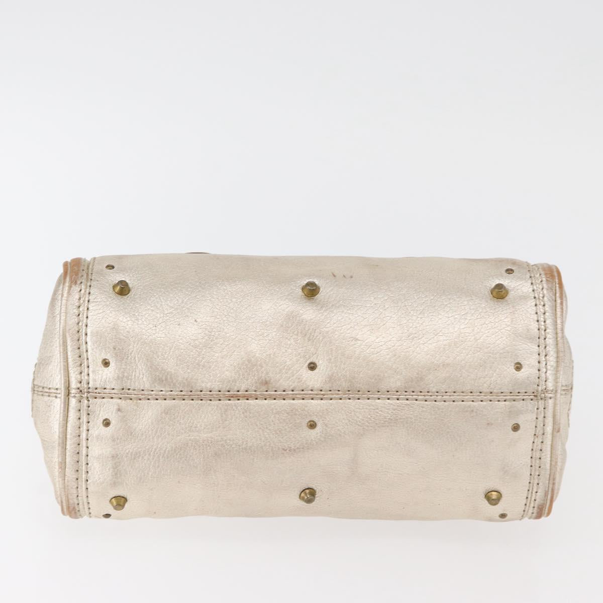 Chloe Paddington Hand Bag Leather Gold Silver Auth 178535A