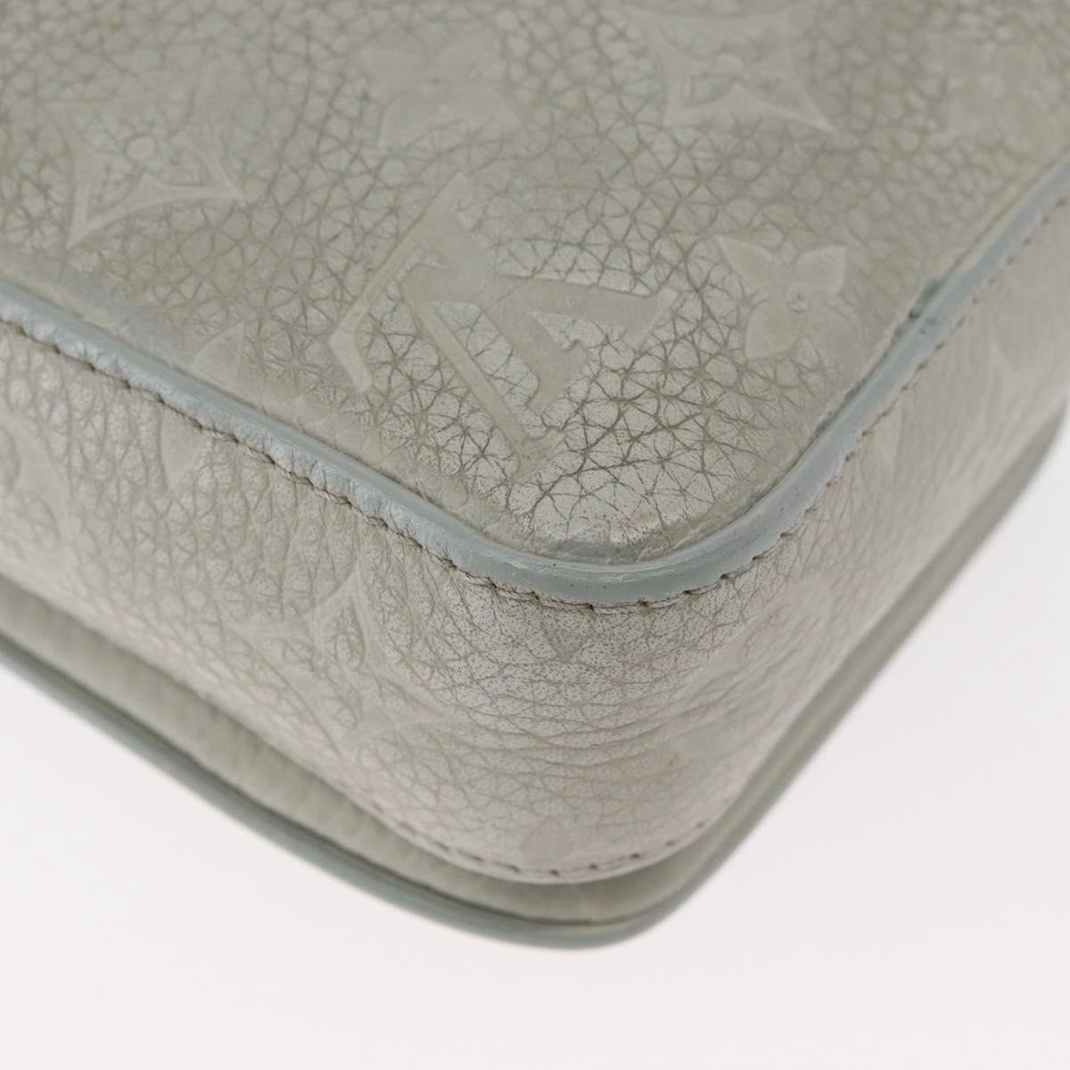 LOUIS VUITTON Taurillon Vertical Wearable Wallet Bag Gray M82568 LV Auth 178538V
