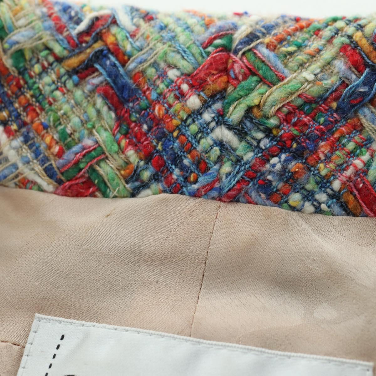 CHANEL Jacket Tweed Multicolor CC Auth 178546V