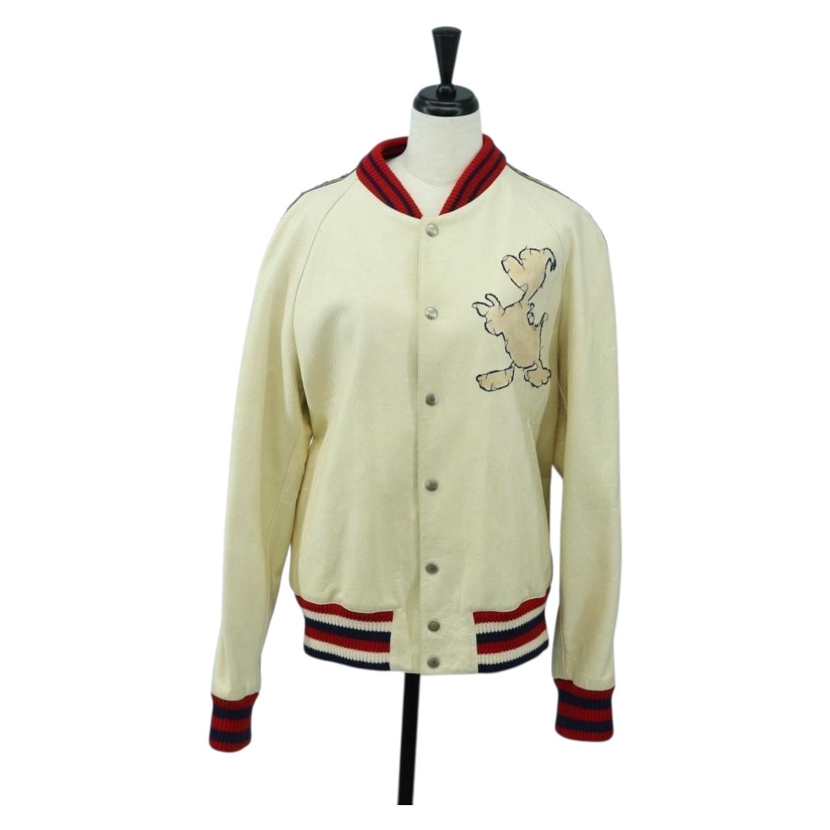 GUCCI Disney Collaboration Donald Duck Jacket Leather 46 462143 Auth 178547SM