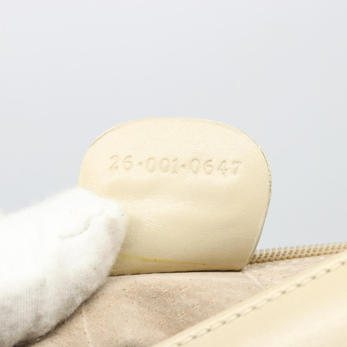 GUCCI Shoulder Bag Leather Beige Gold 26 001 0647 Auth 178561
