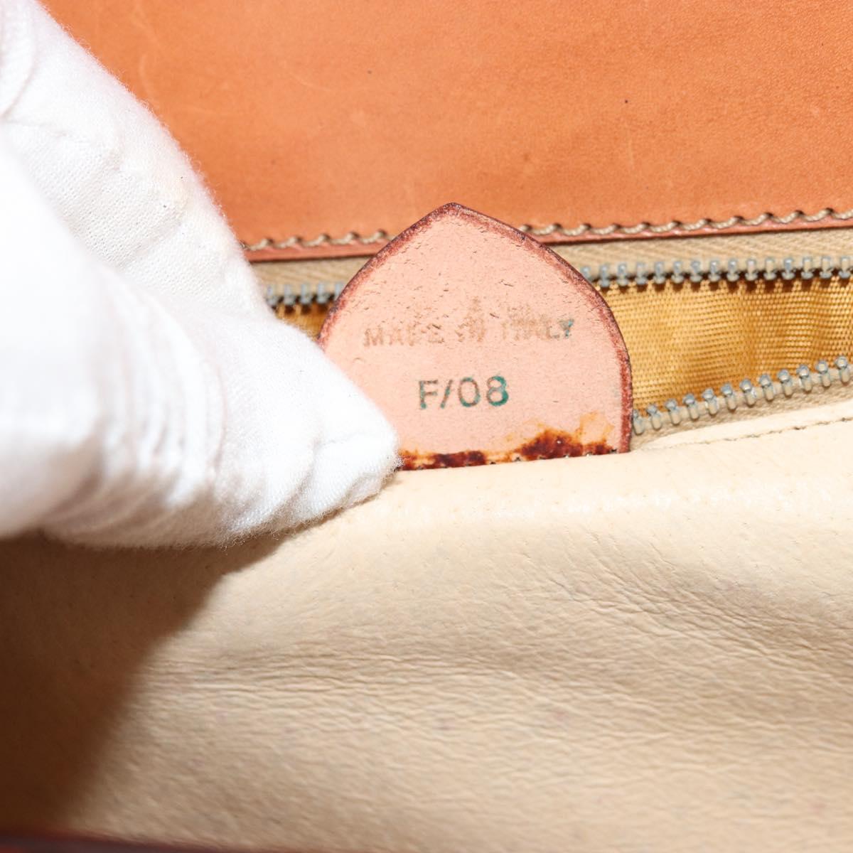 CELINE Macadam Canvas Hand Bag PVC Leather Brown Gold Auth 178576A