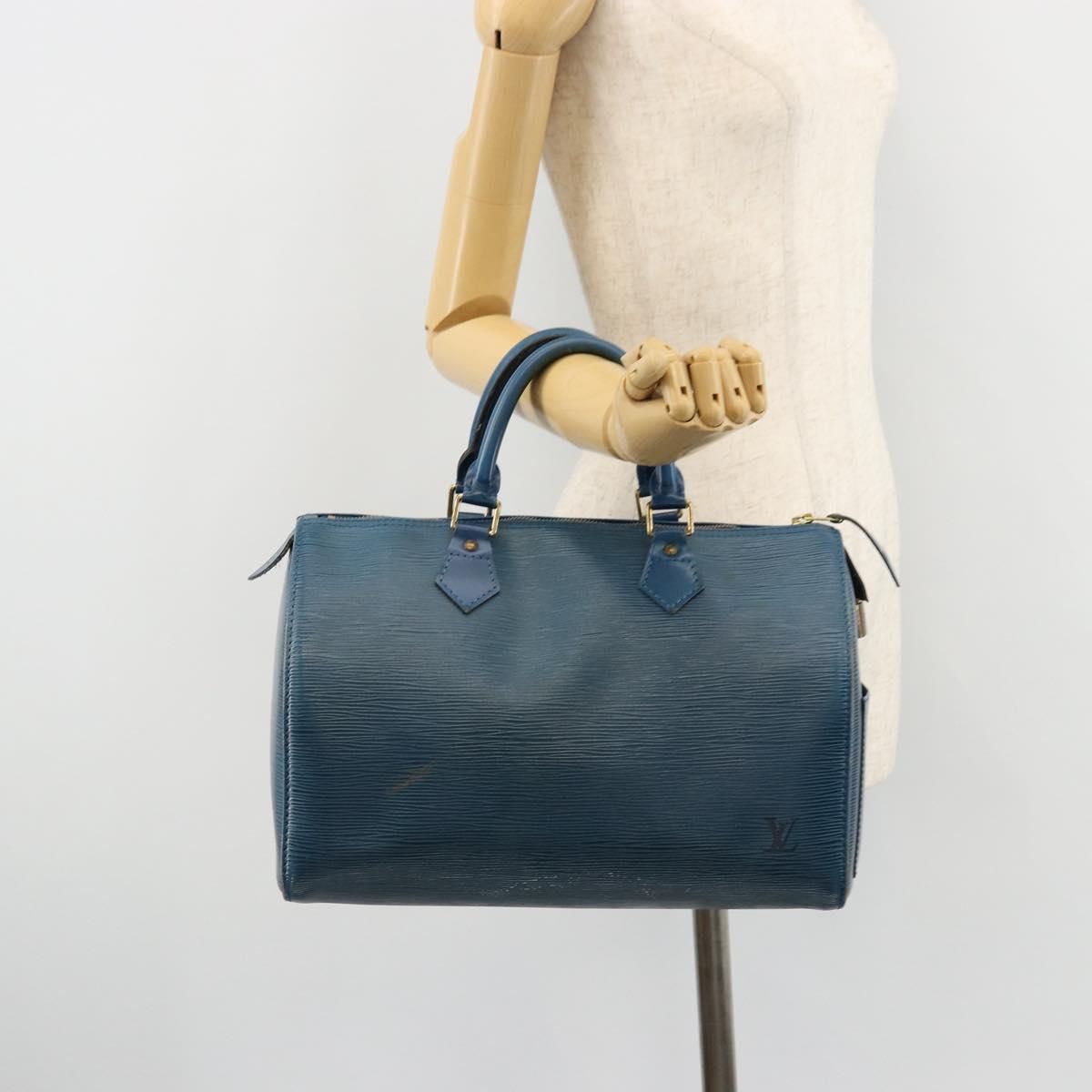 LOUIS VUITTON Epi Speedy 30 Hand Bag Toledo Blue M43005 LV Auth 178586