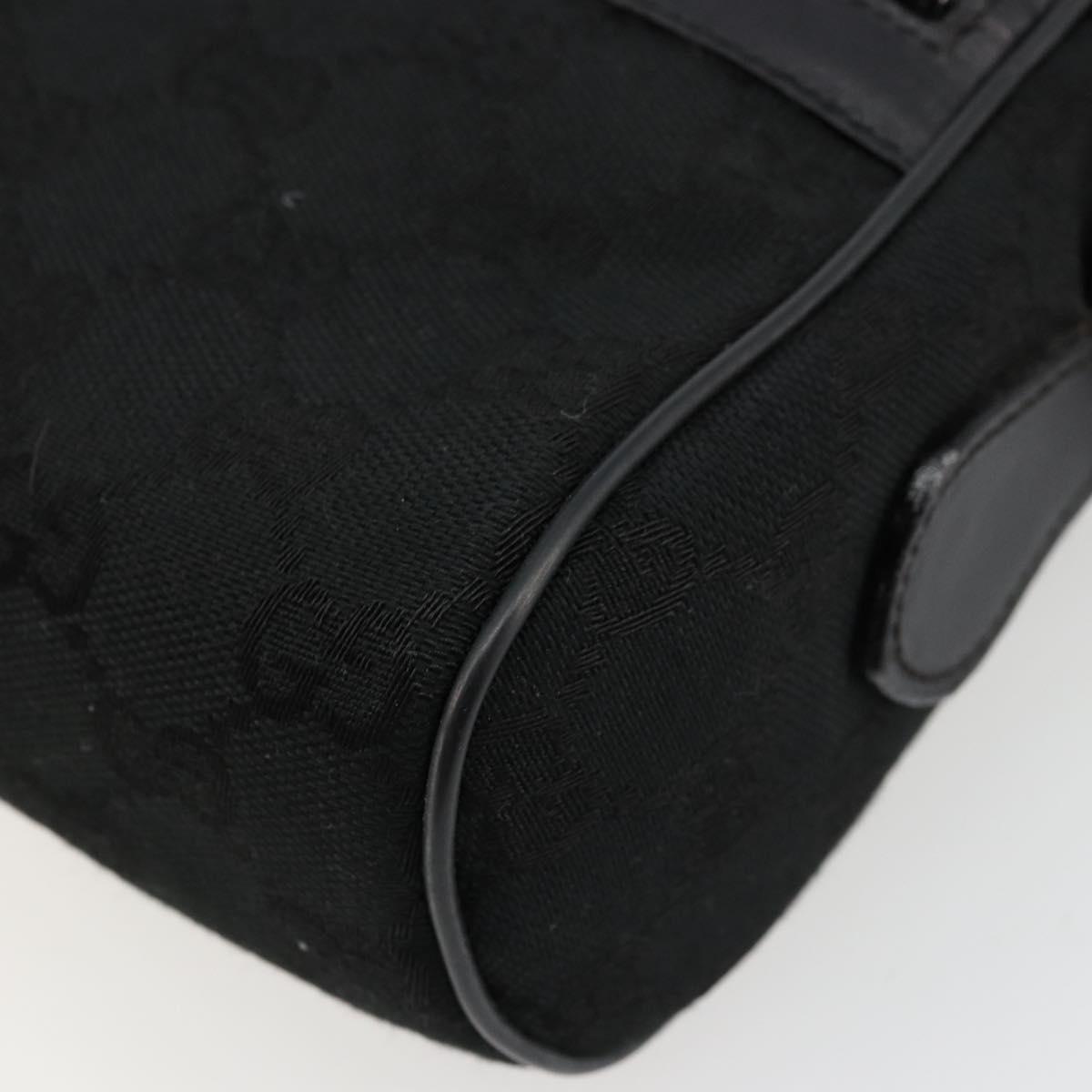 GUCCI GG Canvas Web Sherry Line Shoulder Bag Black Red Green Auth 178590A