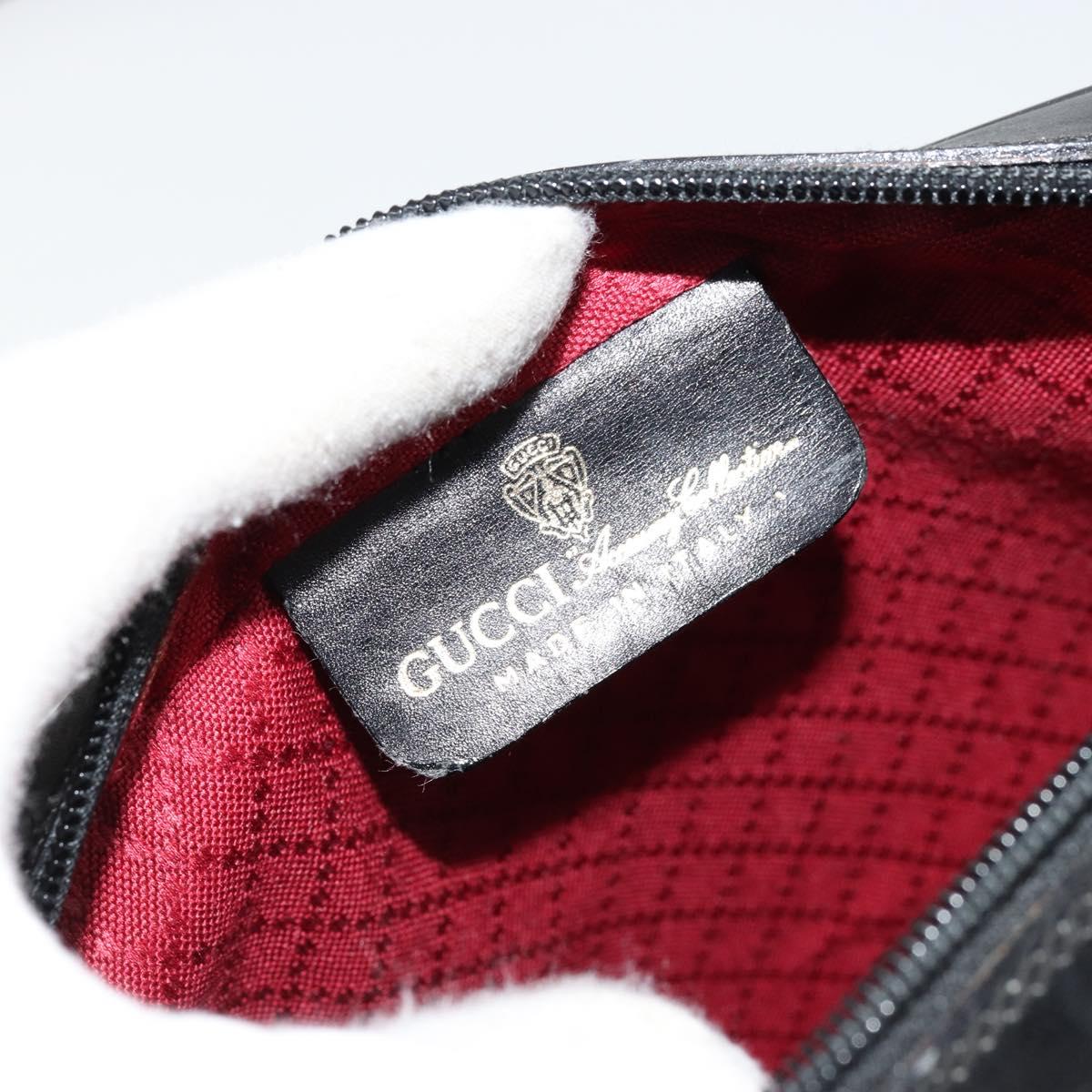 GUCCI GG Canvas Web Sherry Line Shoulder Bag Black Red Green Auth 178590A