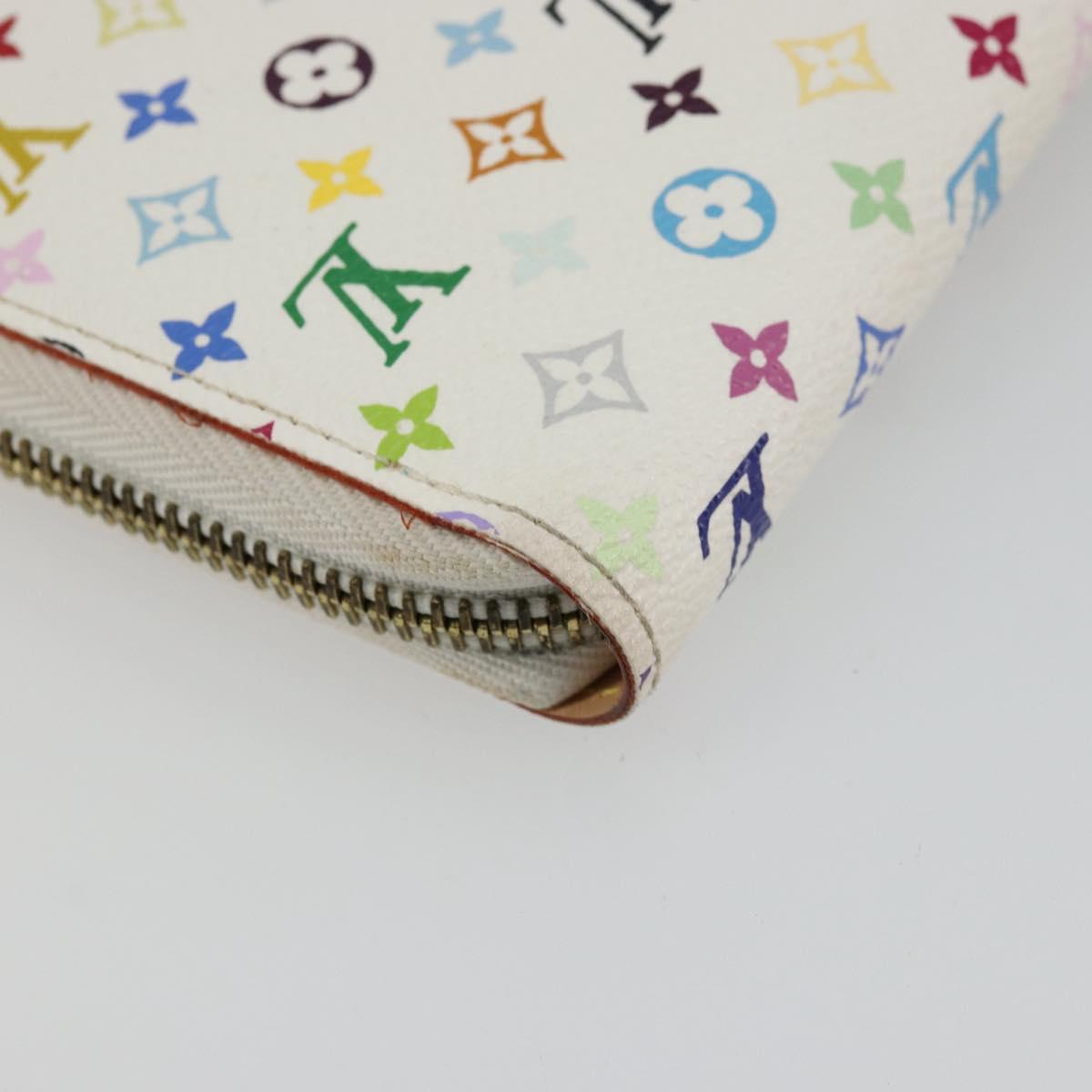LOUIS VUITTON Monogram Multicolor Zippy Wallet White M60241 LV Auth 178601A