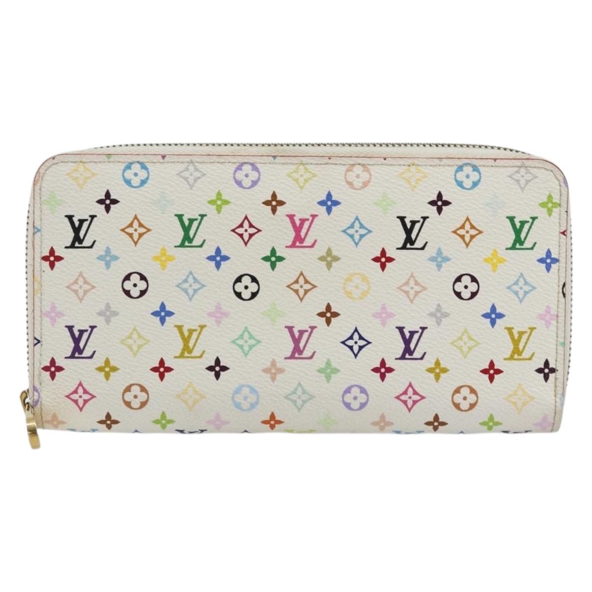 LOUIS VUITTON Monogram Multicolor Zippy Wallet White M60241 LV Auth 178601A