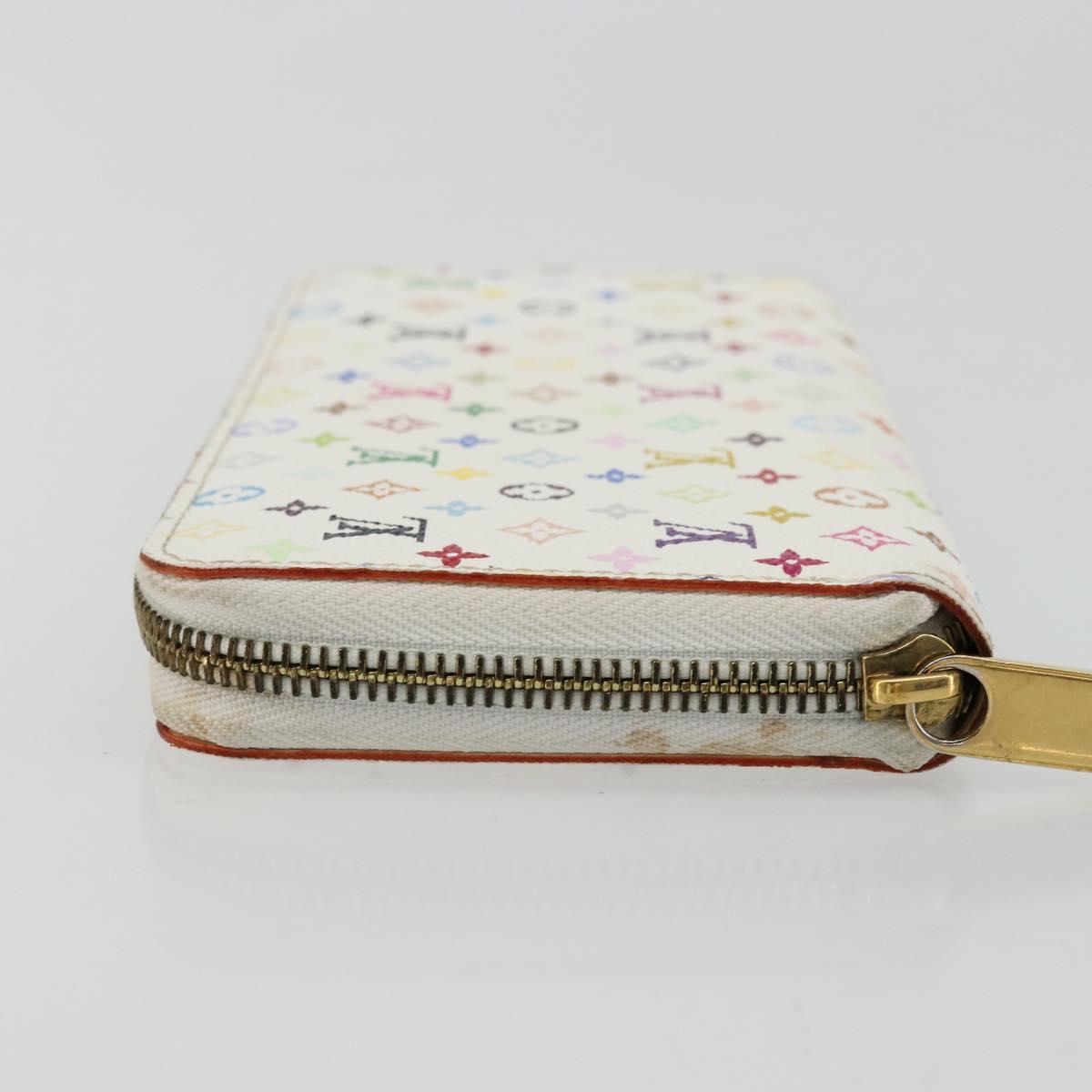 LOUIS VUITTON Monogram Multicolor Zippy Wallet White M60241 LV Auth 178601A