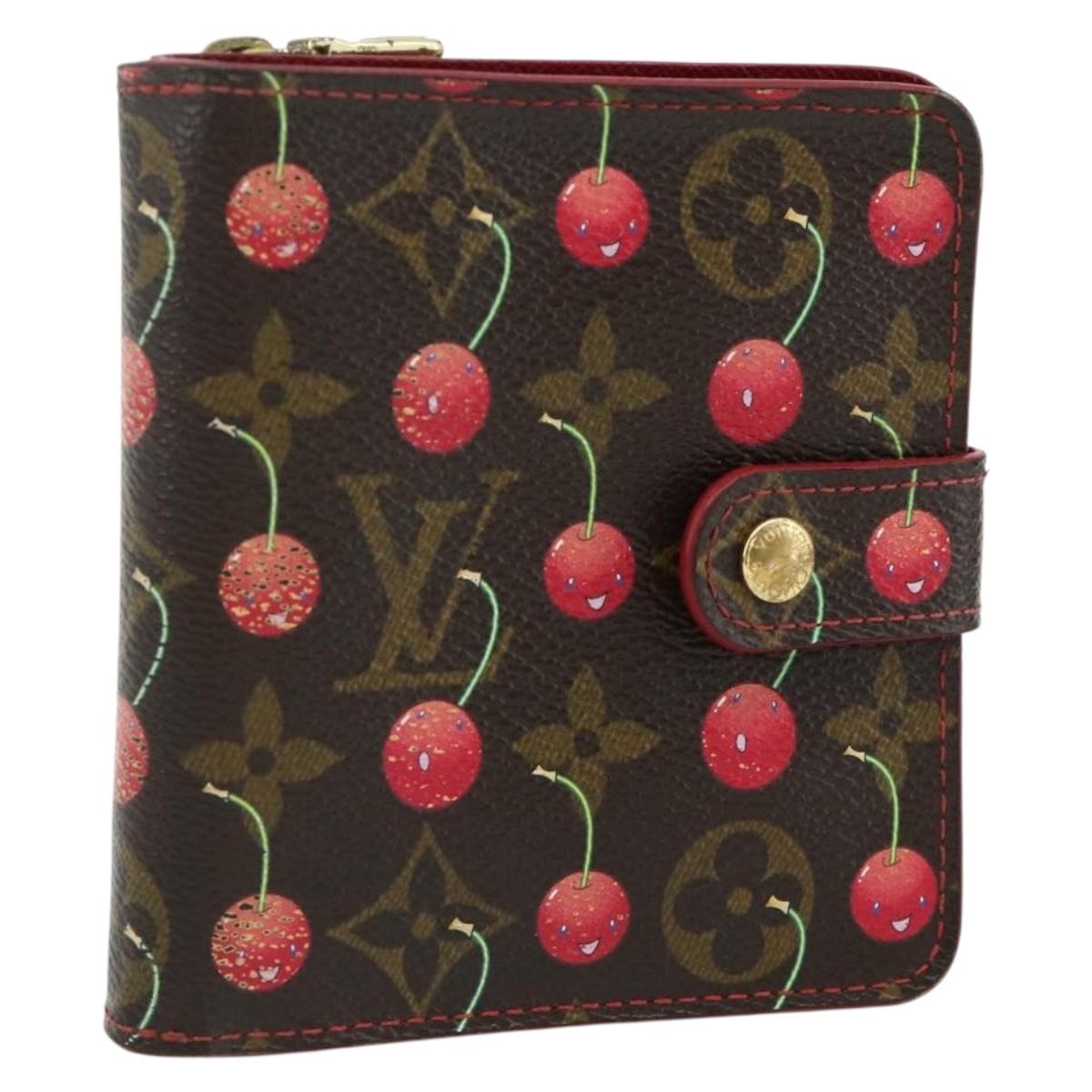 LOUIS VUITTON Monogram Cherry Compact Zip Bifold Wallet M95005 LV Auth 178602A