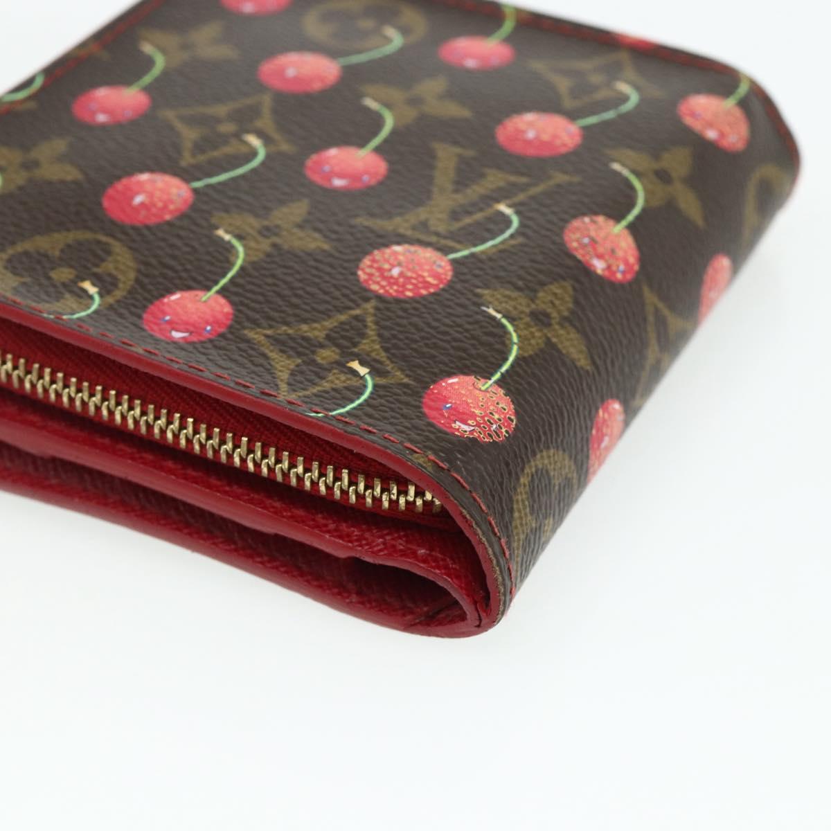 LOUIS VUITTON Monogram Cherry Compact Zip Bifold Wallet M95005 LV Auth 178602A