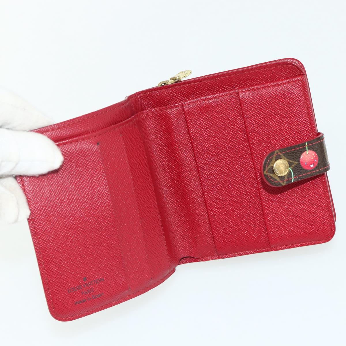LOUIS VUITTON Monogram Cherry Compact Zip Bifold Wallet M95005 LV Auth 178602A
