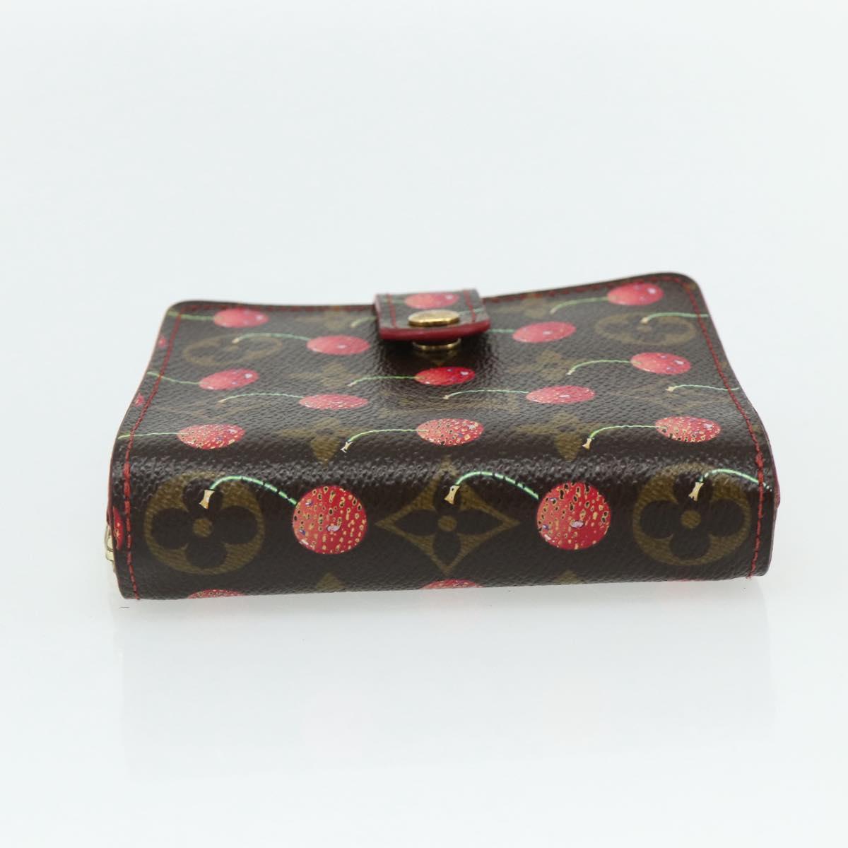 LOUIS VUITTON Monogram Cherry Compact Zip Bifold Wallet M95005 LV Auth 178602A