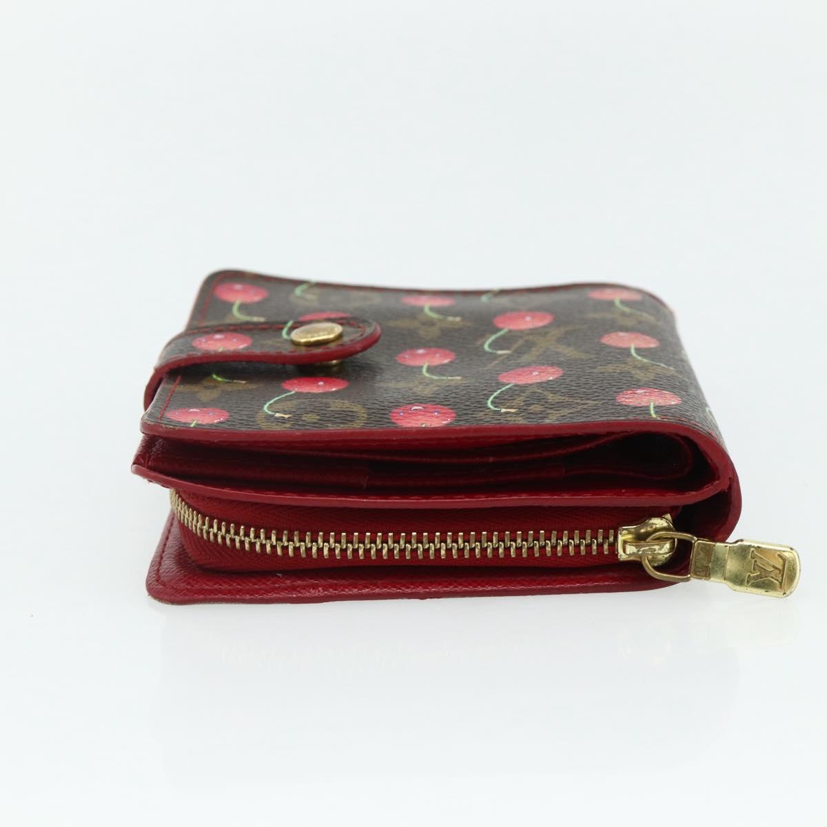 LOUIS VUITTON Monogram Cherry Compact Zip Bifold Wallet M95005 LV Auth 178602A