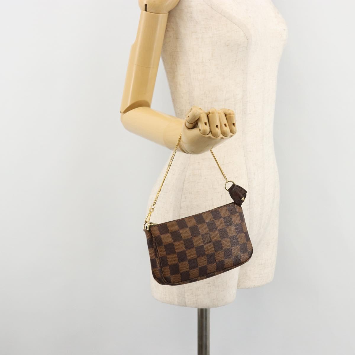 LOUIS VUITTON Damier Ebene Mini Pochette Accessoires Pouch N58009 Auth 178604A