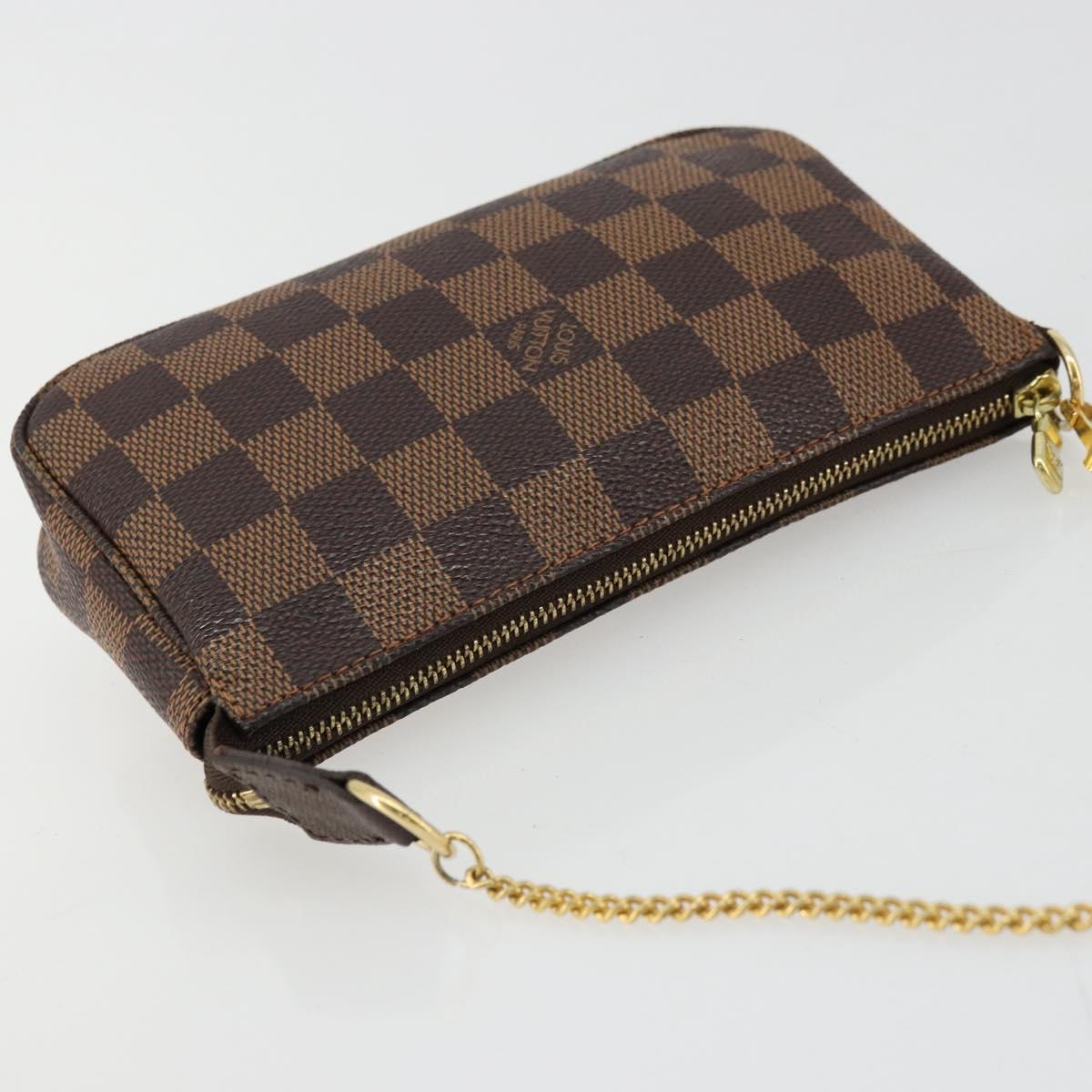 LOUIS VUITTON Damier Ebene Mini Pochette Accessoires Pouch N58009 Auth 178604A