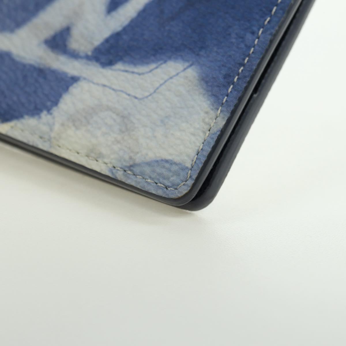 LOUIS VUITTON Watercolor Portefeuille Multi Ple Wallet Blue M80458 Auth 178607M