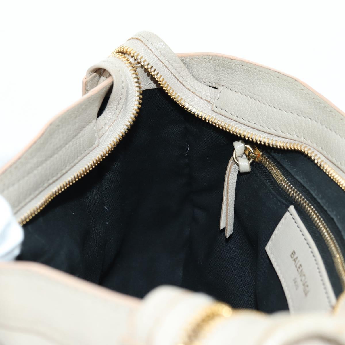 BALENCIAGA Classic Metal Edge City Bag Leather 2way Beige 432831 Auth 178610SAM