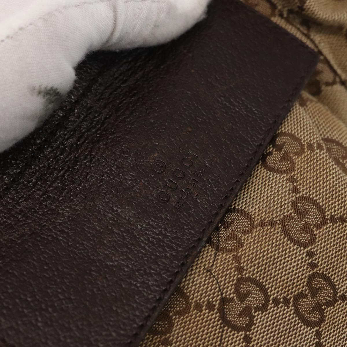 GUCCI GG Canvas Waist Bag Beige Silver 28566 Auth 178628