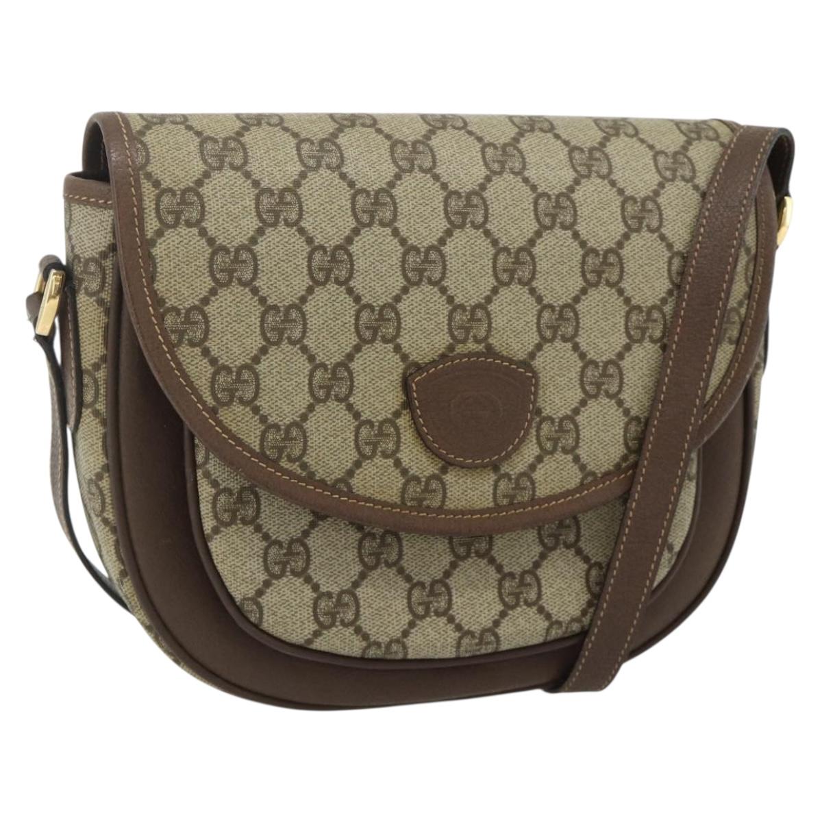 GUCCI GG Supreme Shoulder Bag PVC Beige Gold 001 58 6861 Auth 178629