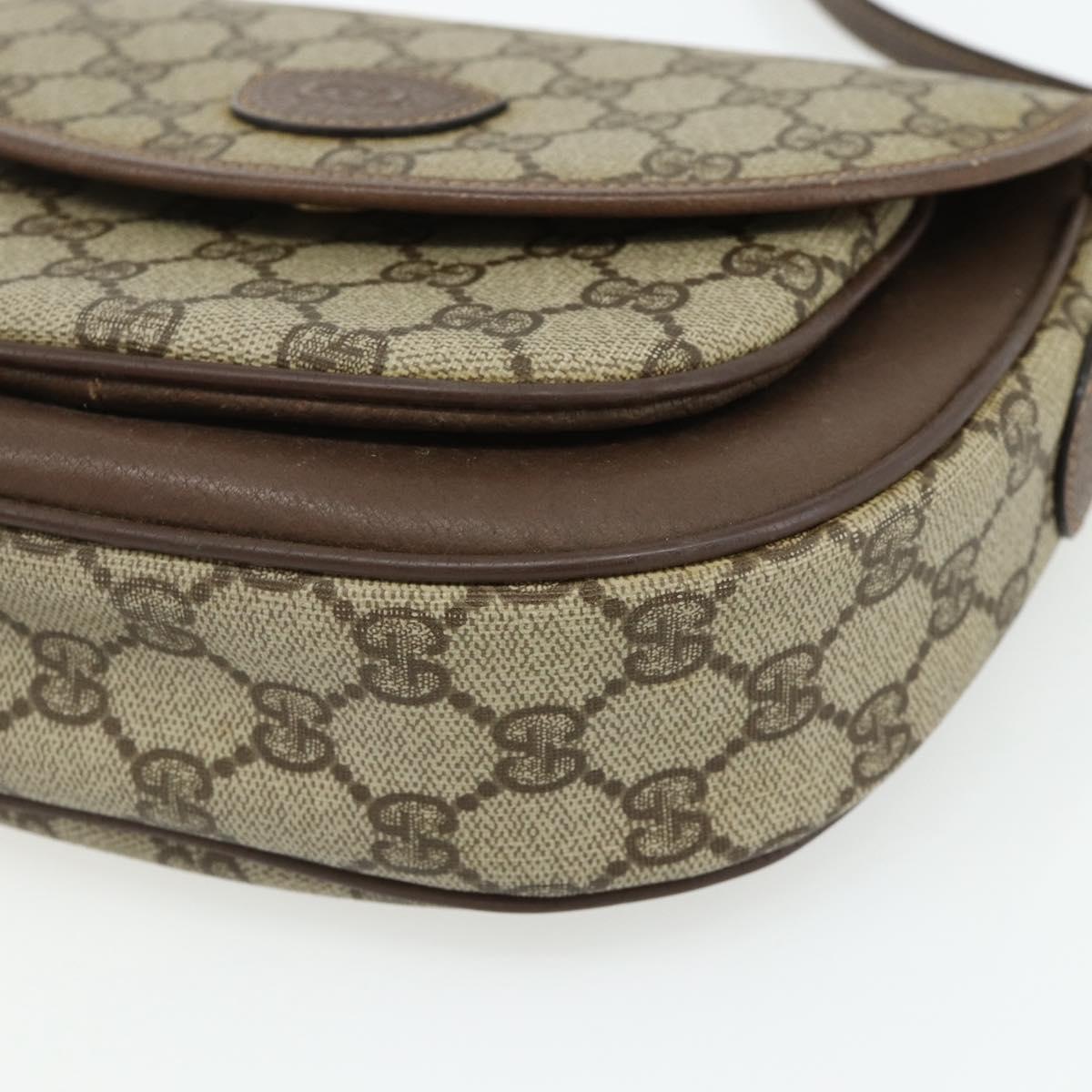 GUCCI GG Supreme Shoulder Bag PVC Beige Gold 001 58 6861 Auth 178629