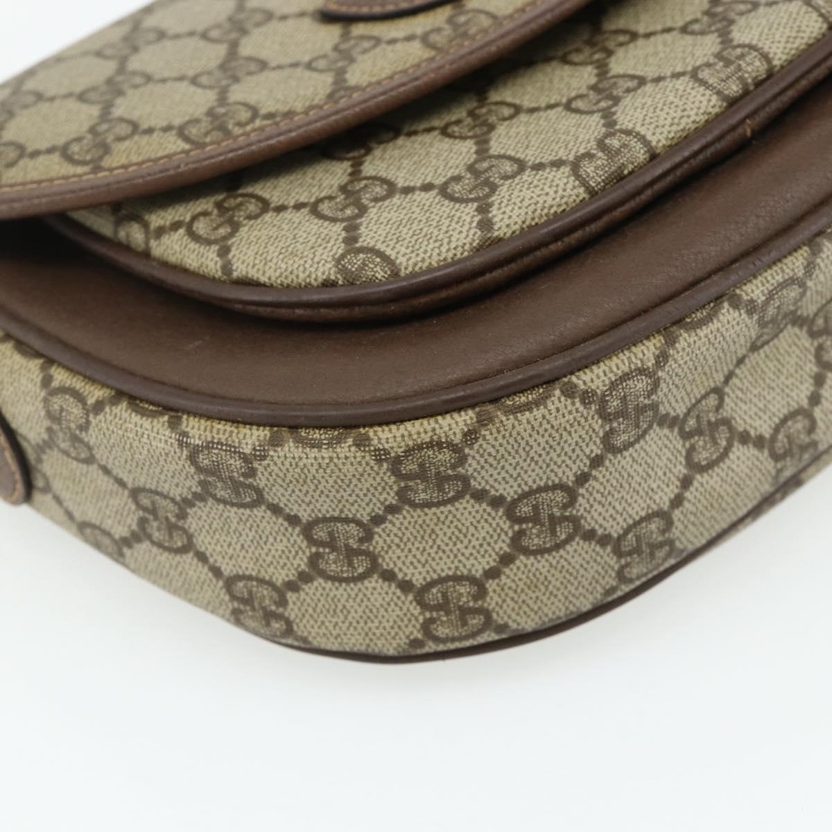 GUCCI GG Supreme Shoulder Bag PVC Beige Gold 001 58 6861 Auth 178629